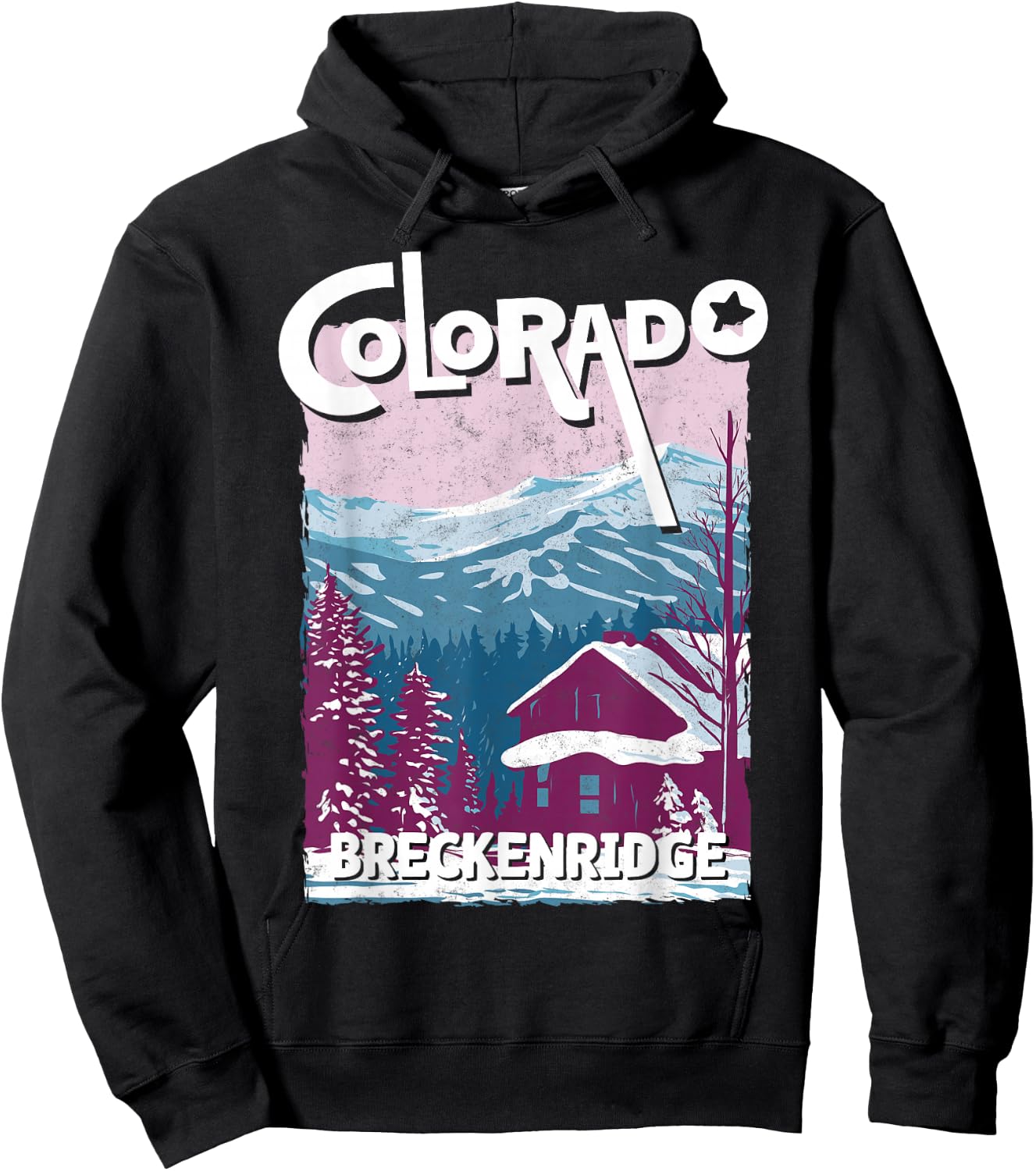 Breckenridge Colorado Mountain State Rocky Mountains Skiing Hoodie - Hoodie | Black