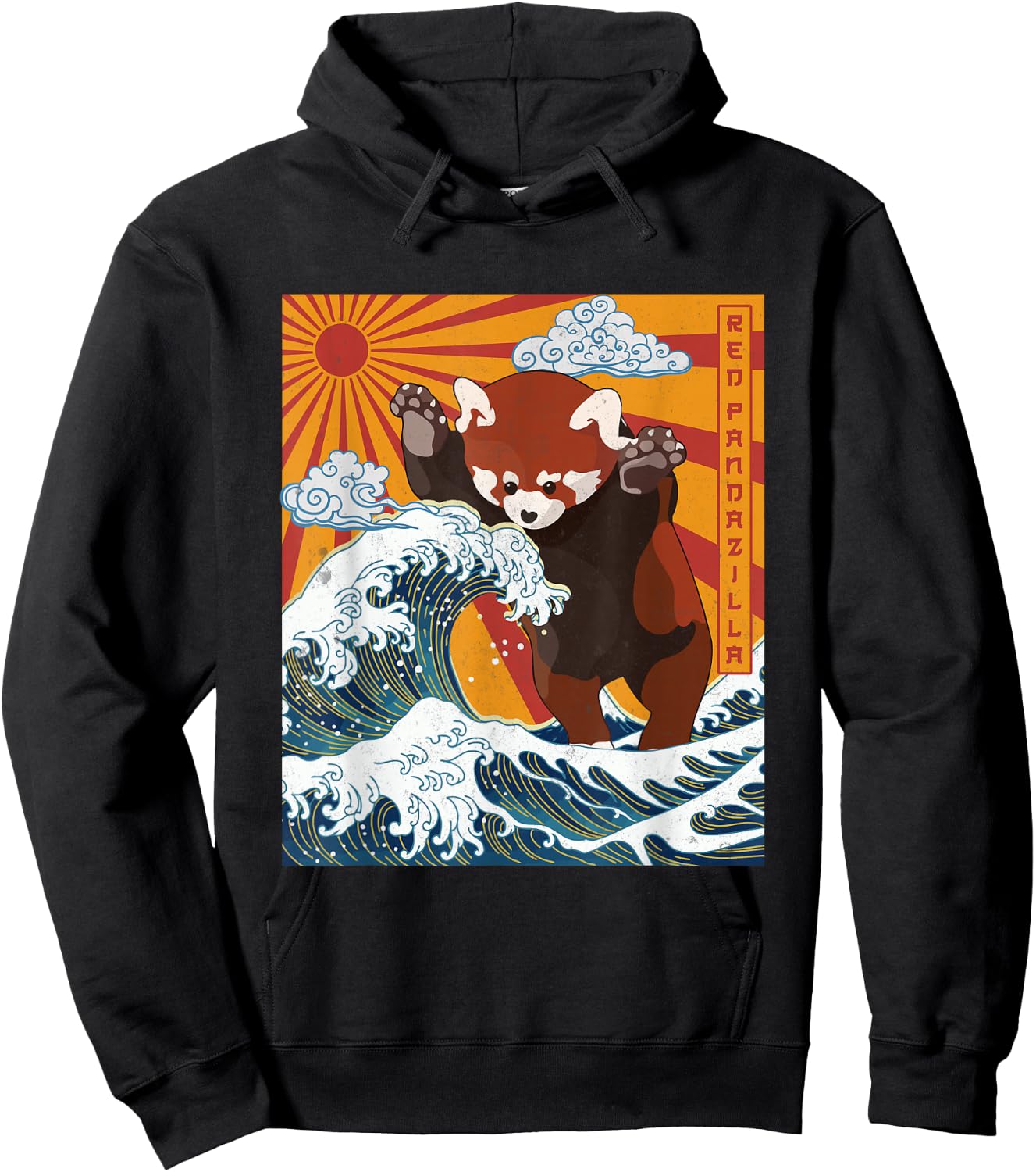 Vintage RedPanda lover - Funny Kawaii Red Pandazilla Hoodie - Hoodie | Black