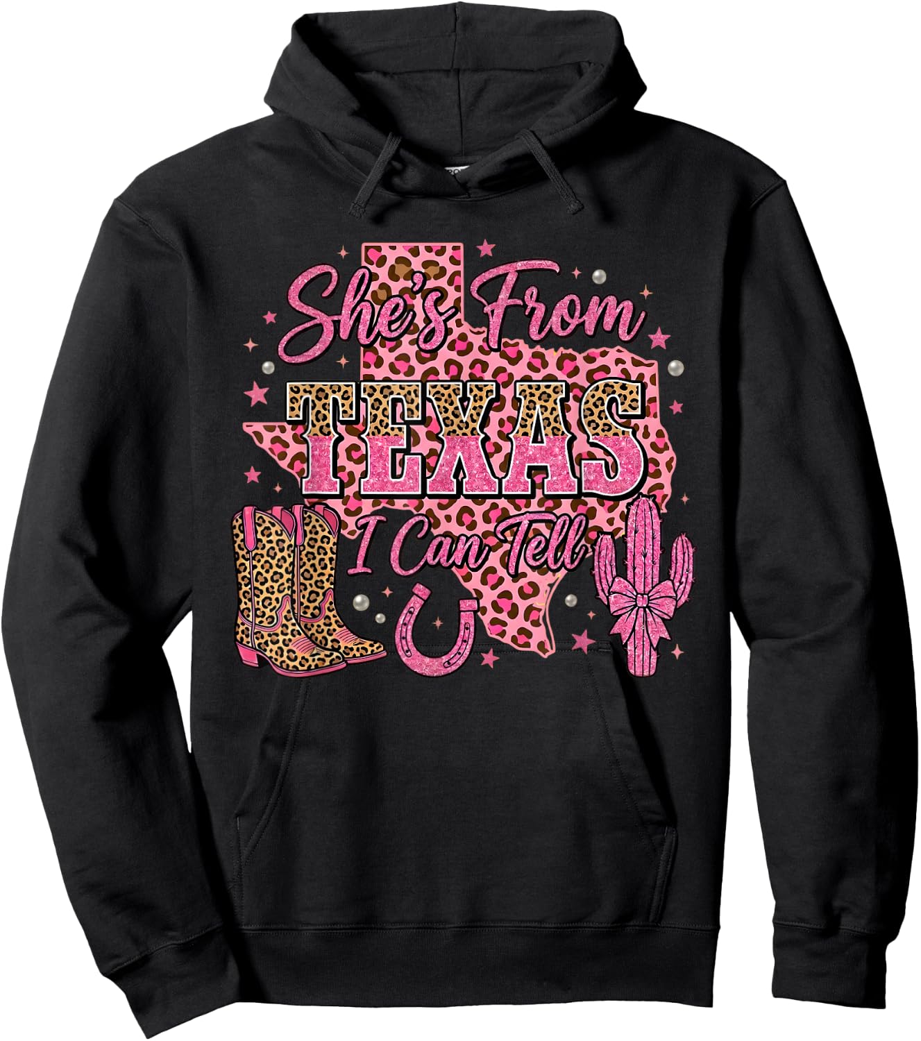 She's from Texas I Can Tell Retro Vintage Texas's Girl Roots Hoodie - Hoodie | Black
