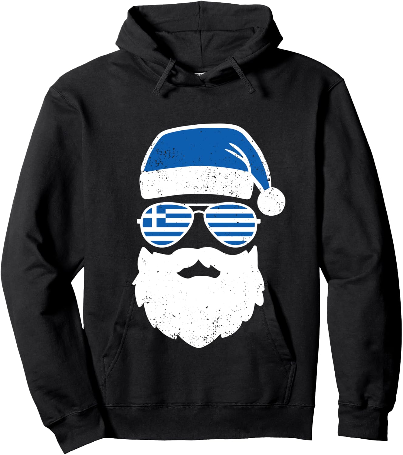 Greek Orthodox Christmas Santa Claus Greece Flag Greek Hoodie - Hoodie | Black