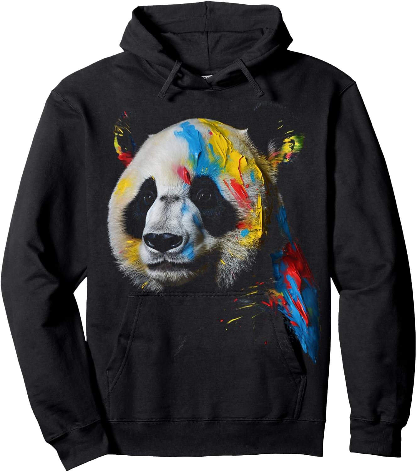 Großer Panda bunt Tier Panda Bär Zoo Kunst Panda Hoodie - Hoodie | Black