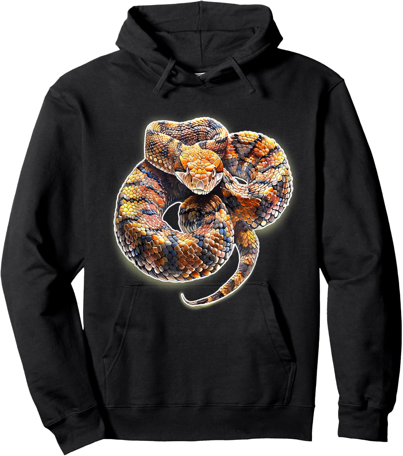Cottonmouth Snake Serpent Realistic Hoodie - Hoodie | Black
