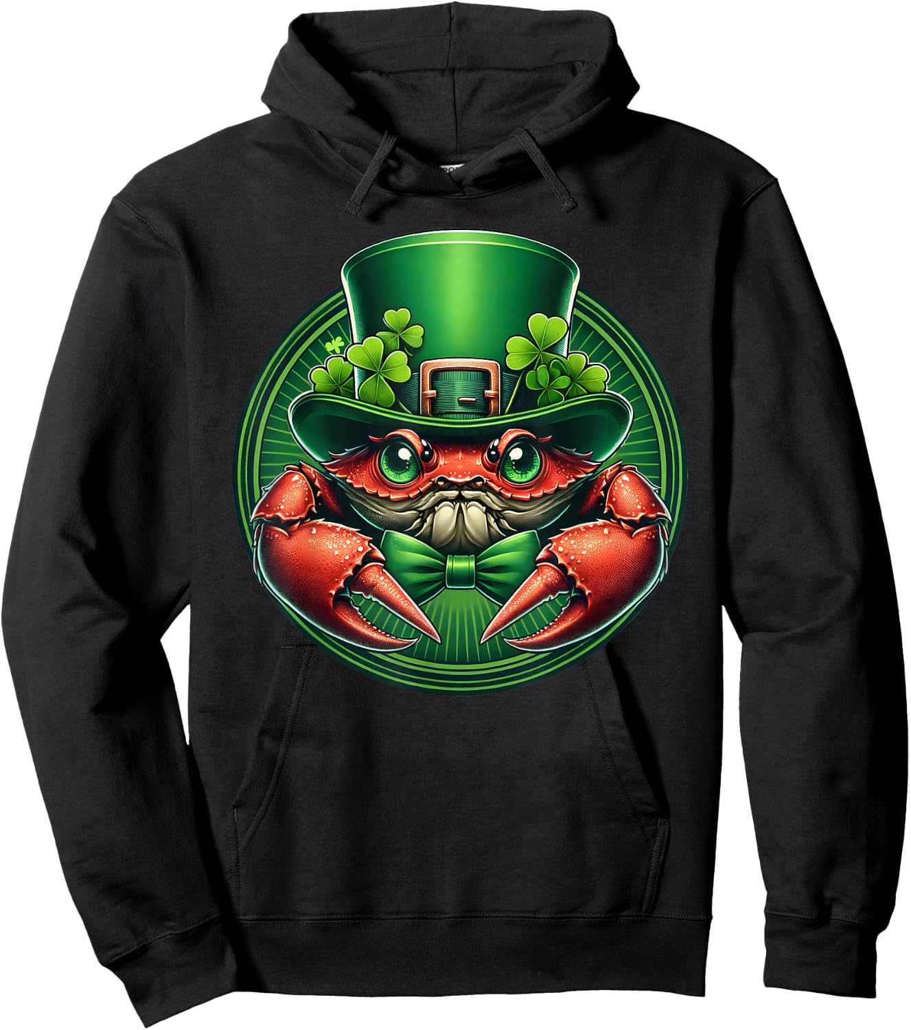 Funny Leprechaun Crab St Patricks Day Kids Men Women Hoodie - Hoodie | Black