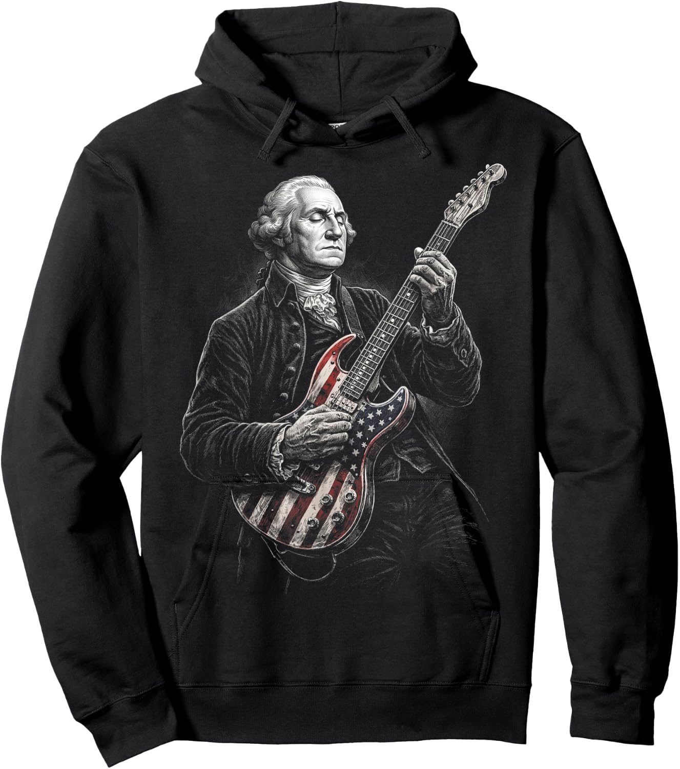 George Washington Guitar Hoodie - Hoodie | Black