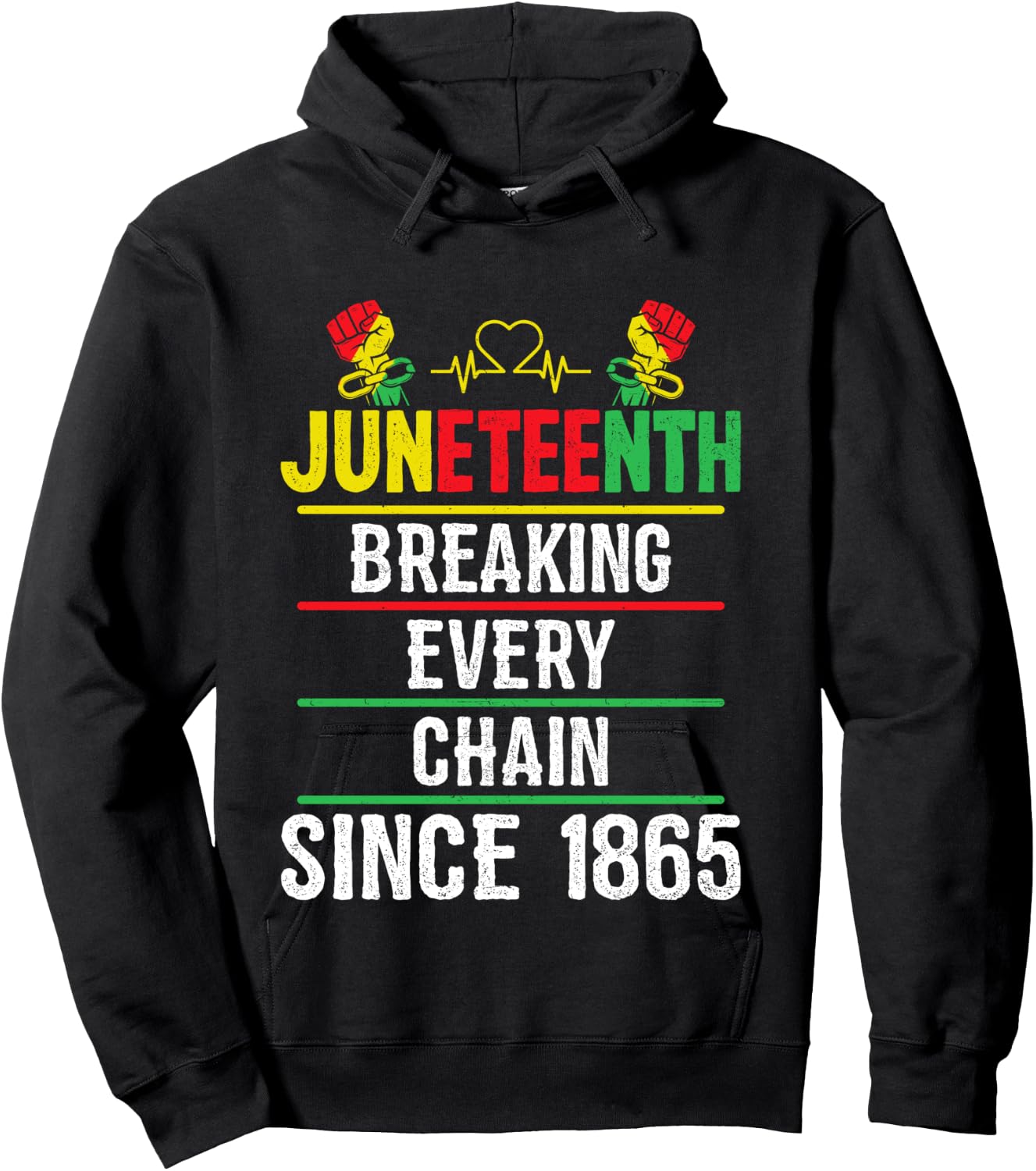 Breaking Every Chain Since 1865 Women Men Juneteenth Freedom Hoodie - Hoodie | Black