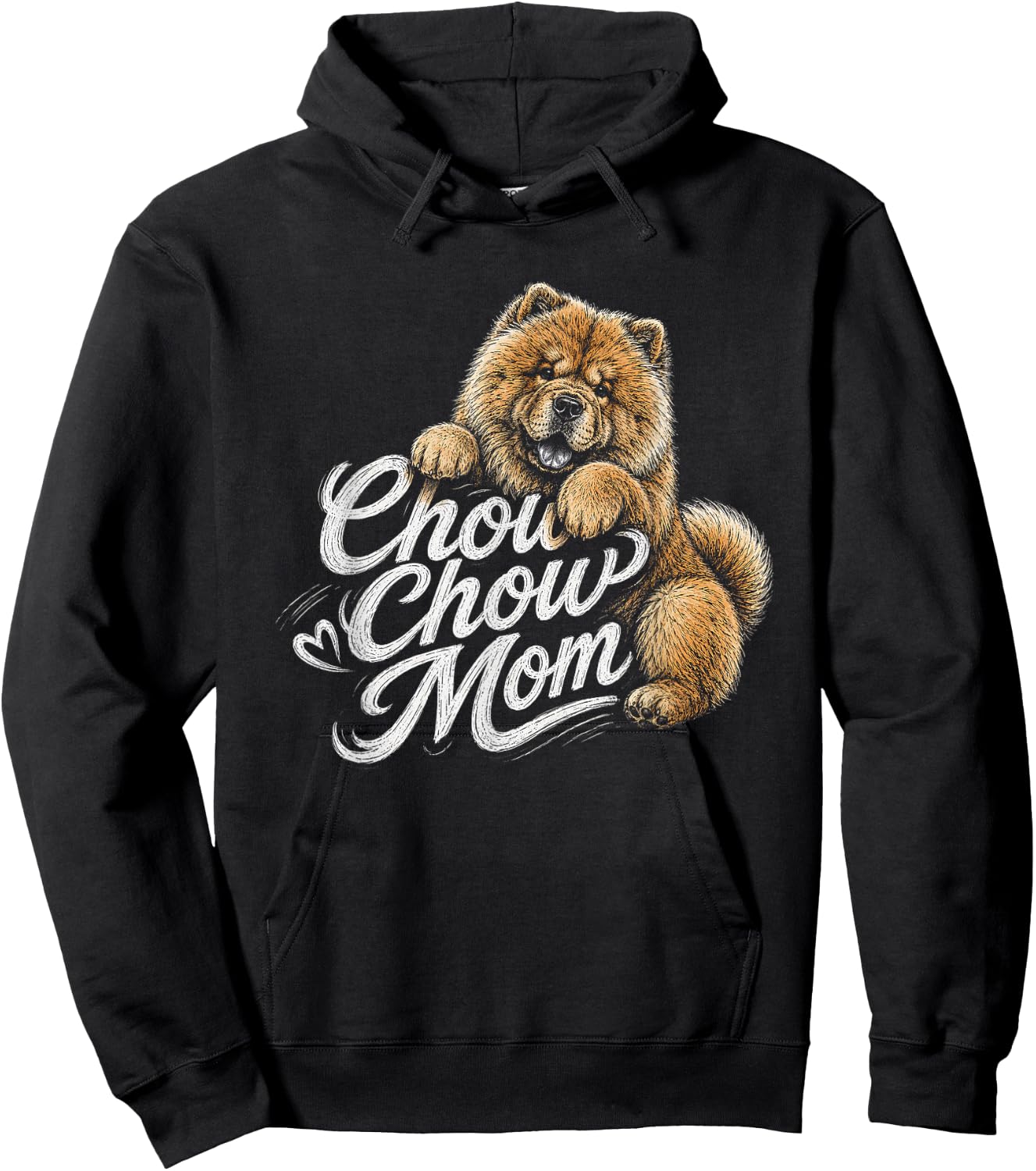 Chow Chow Mom Artwork Design Hoodie - Hoodie | Black