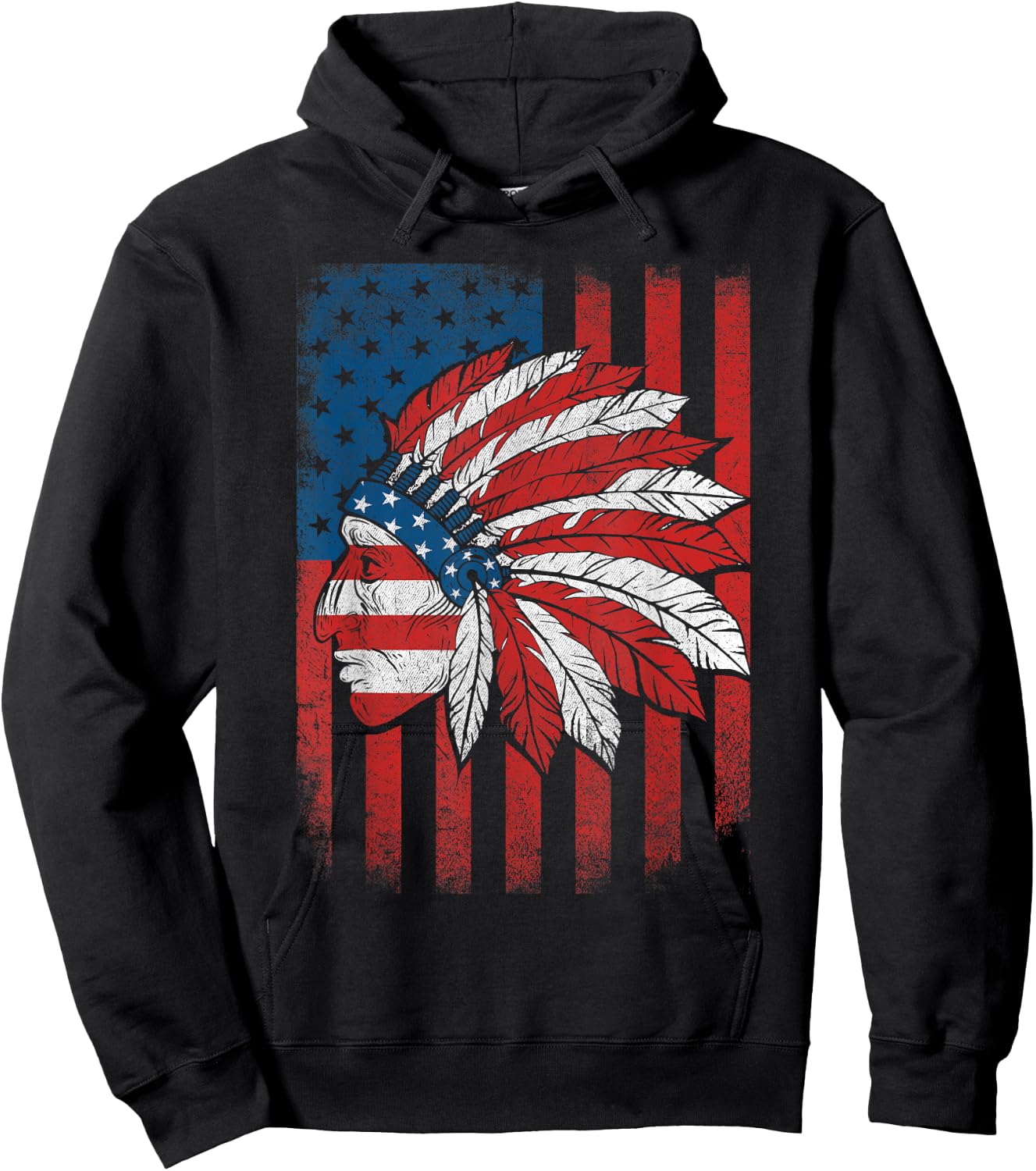 Native American Flag - USA Cherokee Indigenous People Indian Kids Men Hoodie - Hoodie | Black