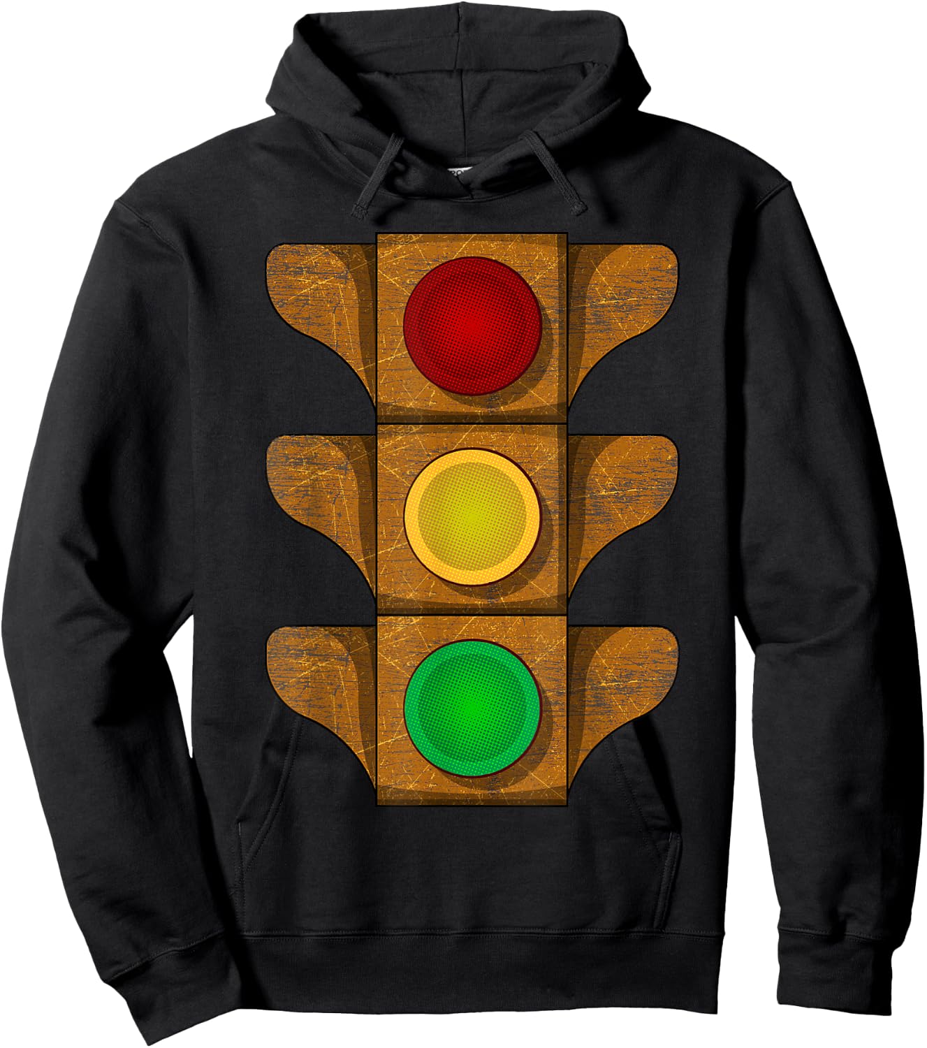 Traffic Light Vintage Rusty Stoplight Stop Go Caution Signal Hoodie - Hoodie | Black