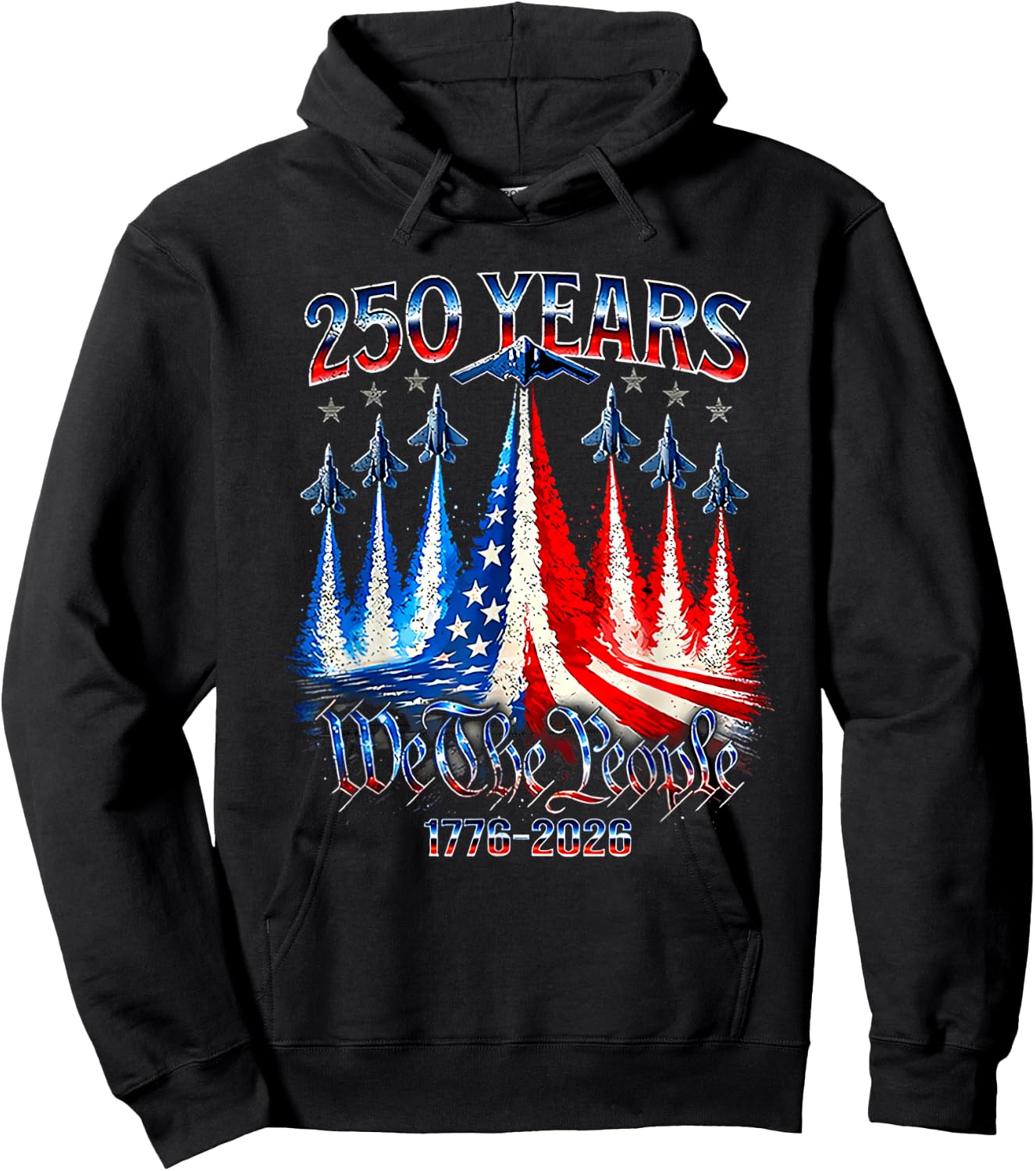 250th Anniversary 250 Year America Freedom Air Jets Hoodie - Hoodie | Black