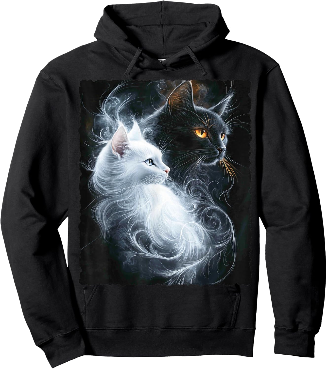 Süße magische Katze Kätzchen Kitten Fantasy Kunst Hoodie - Hoodie | Black