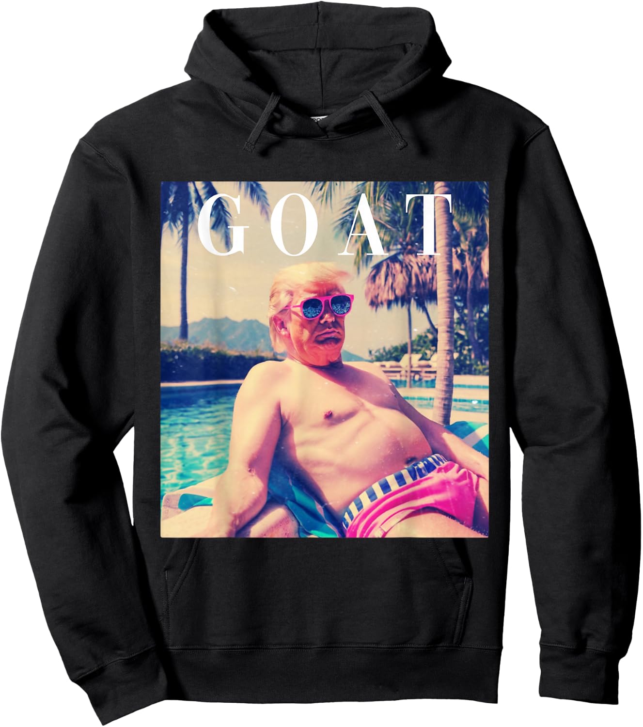 Trump GOAT Shirt Funny Summer 2024 Republican Donald Trump Hoodie - Hoodie | Black