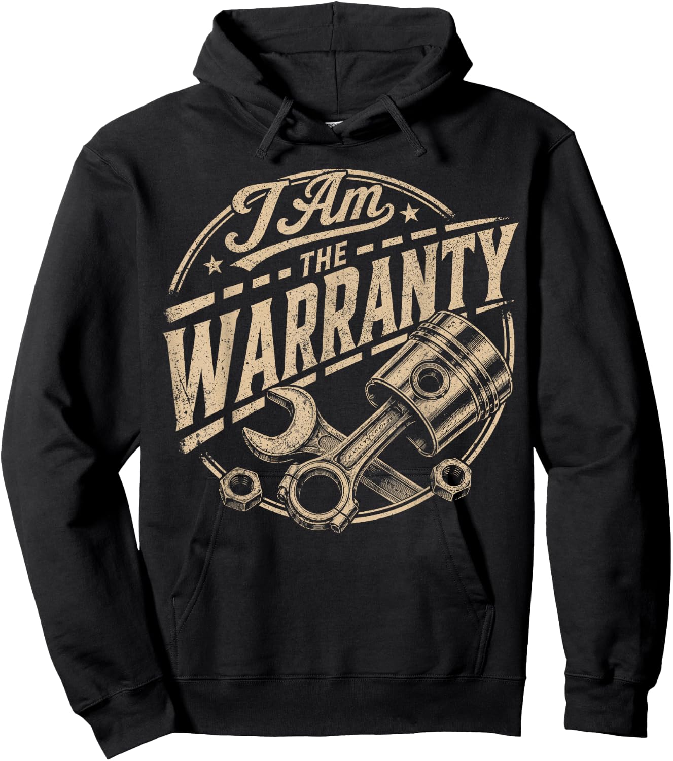 I Am The Warranty Race Car Parts Repair Guy Funny Mechanic Hoodie - Hoodie | Black