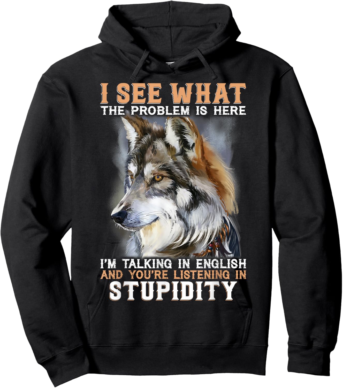 I See What The Problem Is Here I'm Talking In English Hoodie - Hoodie | Black