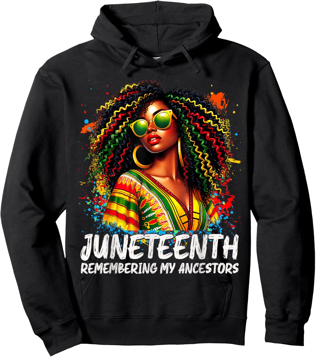 Juneteenth Remembering My Ancestors Natural Hair Black Women Hoodie - Hoodie | Black