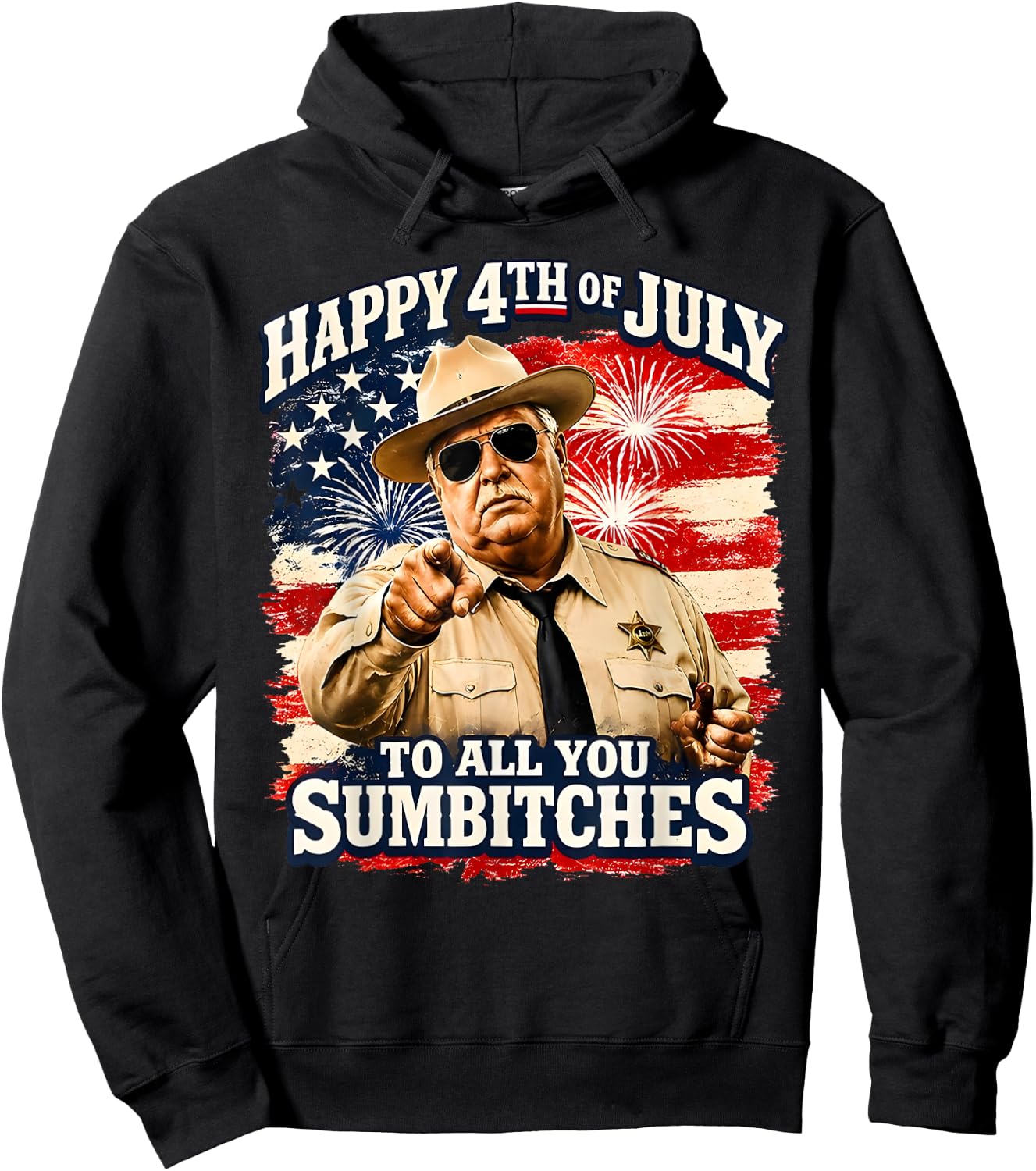 Happy 4th of July to All You Sum-Bitches Patriotic Hoodie - Hoodie | Black