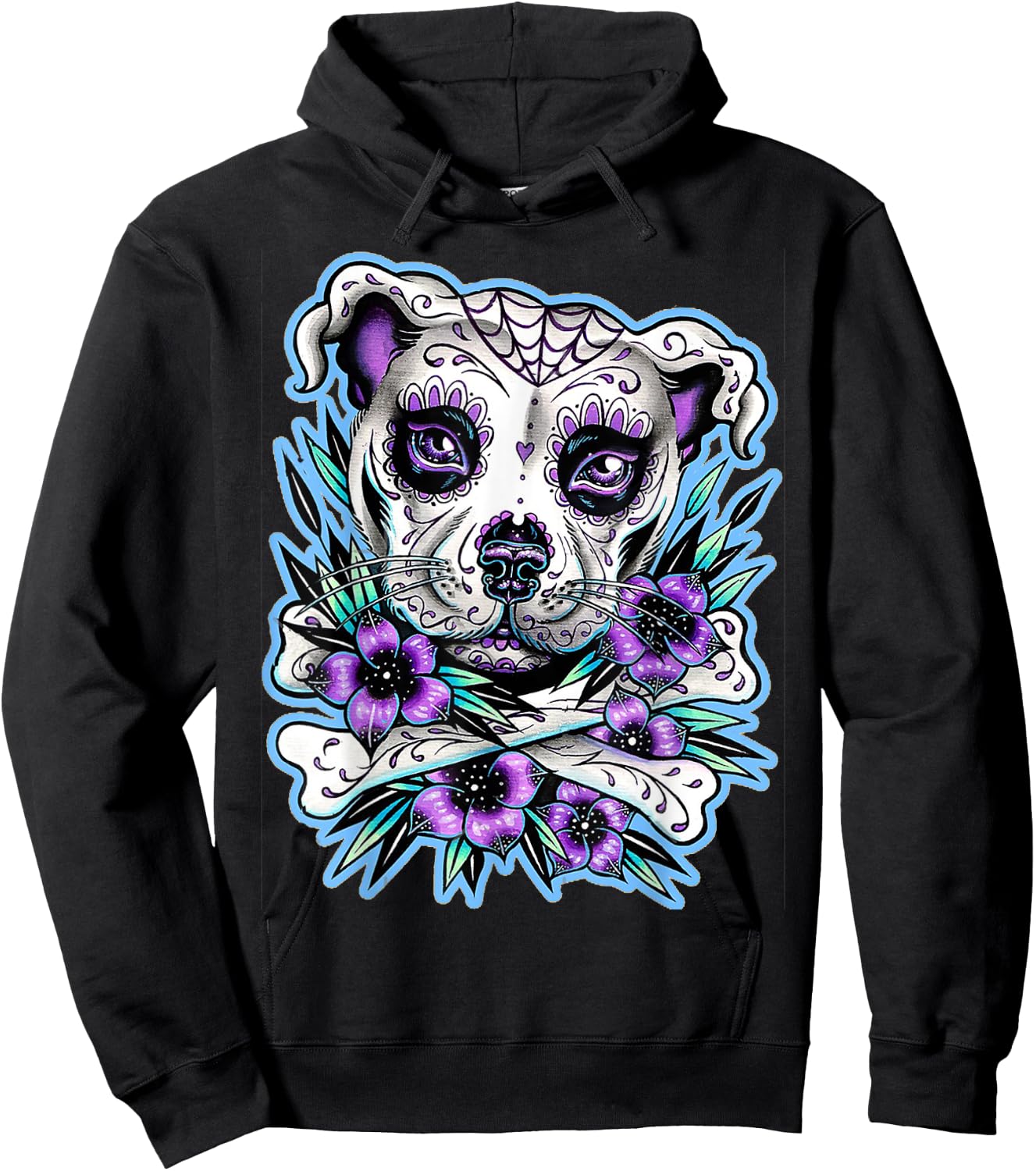 Pitbull Dog Sugar Skull for lovers Dogs Women Hoodie - Hoodie | Black
