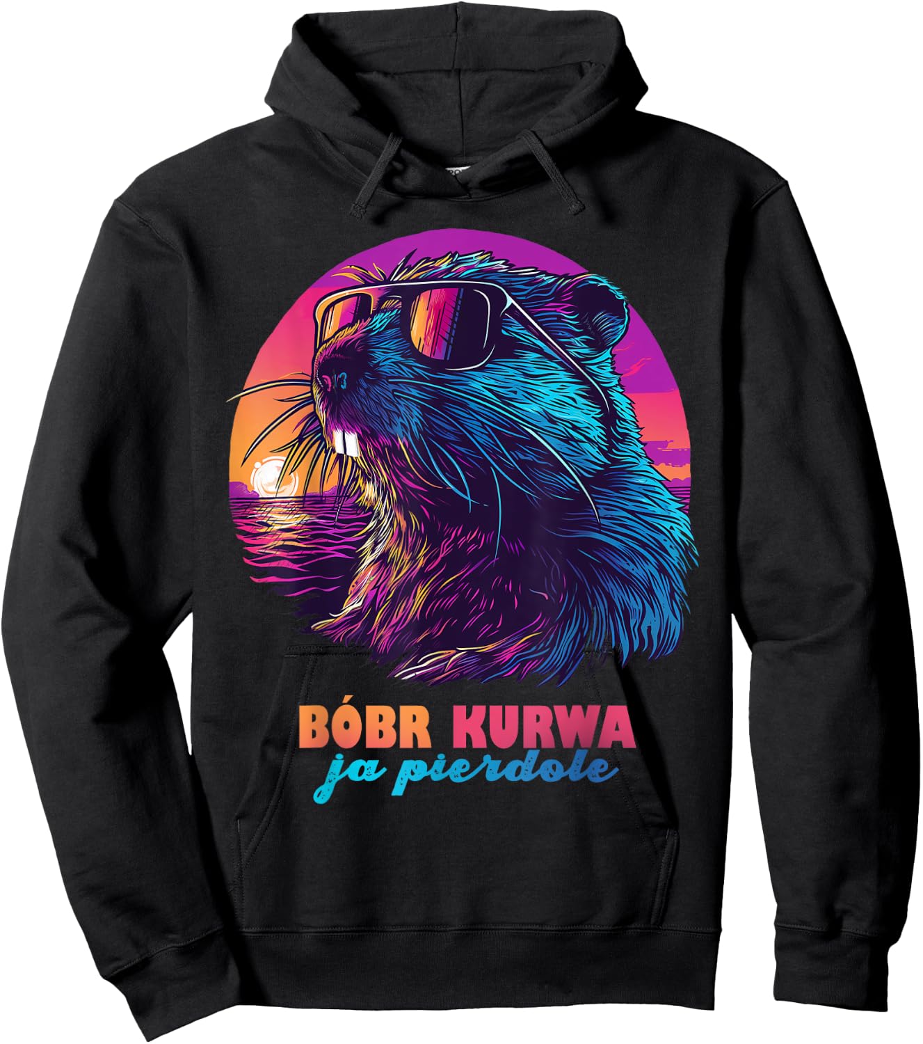 Funny Polish Beaver Meme - Bobr Bober Kurwa Ja Pierdole Hoodie - Hoodie | Black