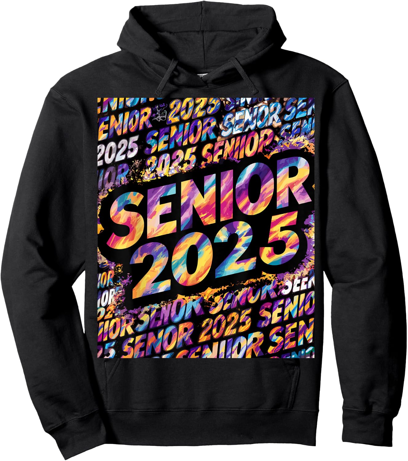 Senior 2025 Shirt Class of 2025 Tie Dye Senior 25 Graduation Hoodie - Hoodie | Black