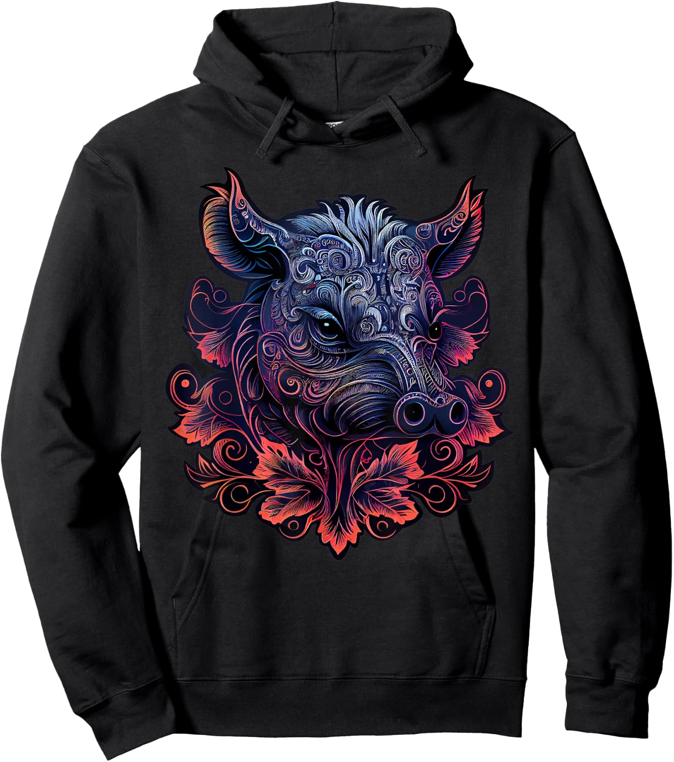Chinese Lunar New Year Zodiac Pig Astrology Boar Hoodie - Hoodie | Black