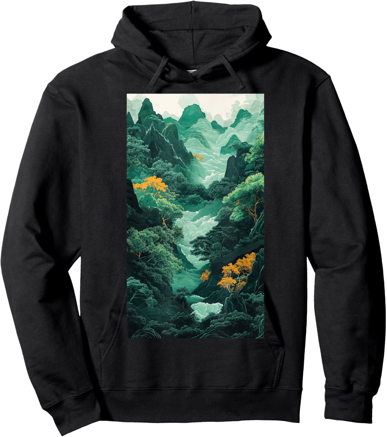 Jade Art Landscape Mountain landscape Nature art Hoodie - Hoodie | Black