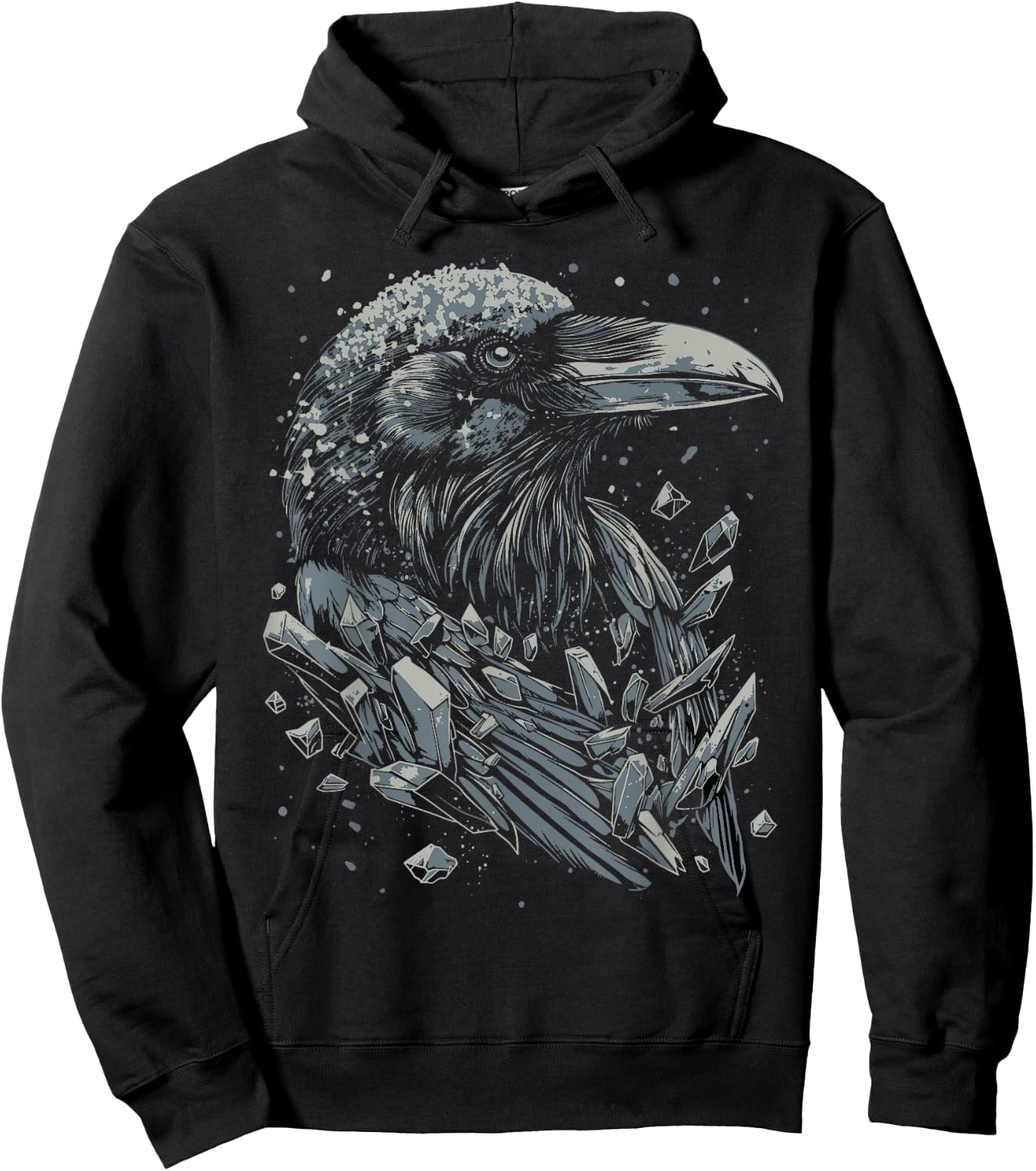 Crystal Raven | Pastel Goth Dark Academia Goblincore Witchy Hoodie - Hoodie | Black