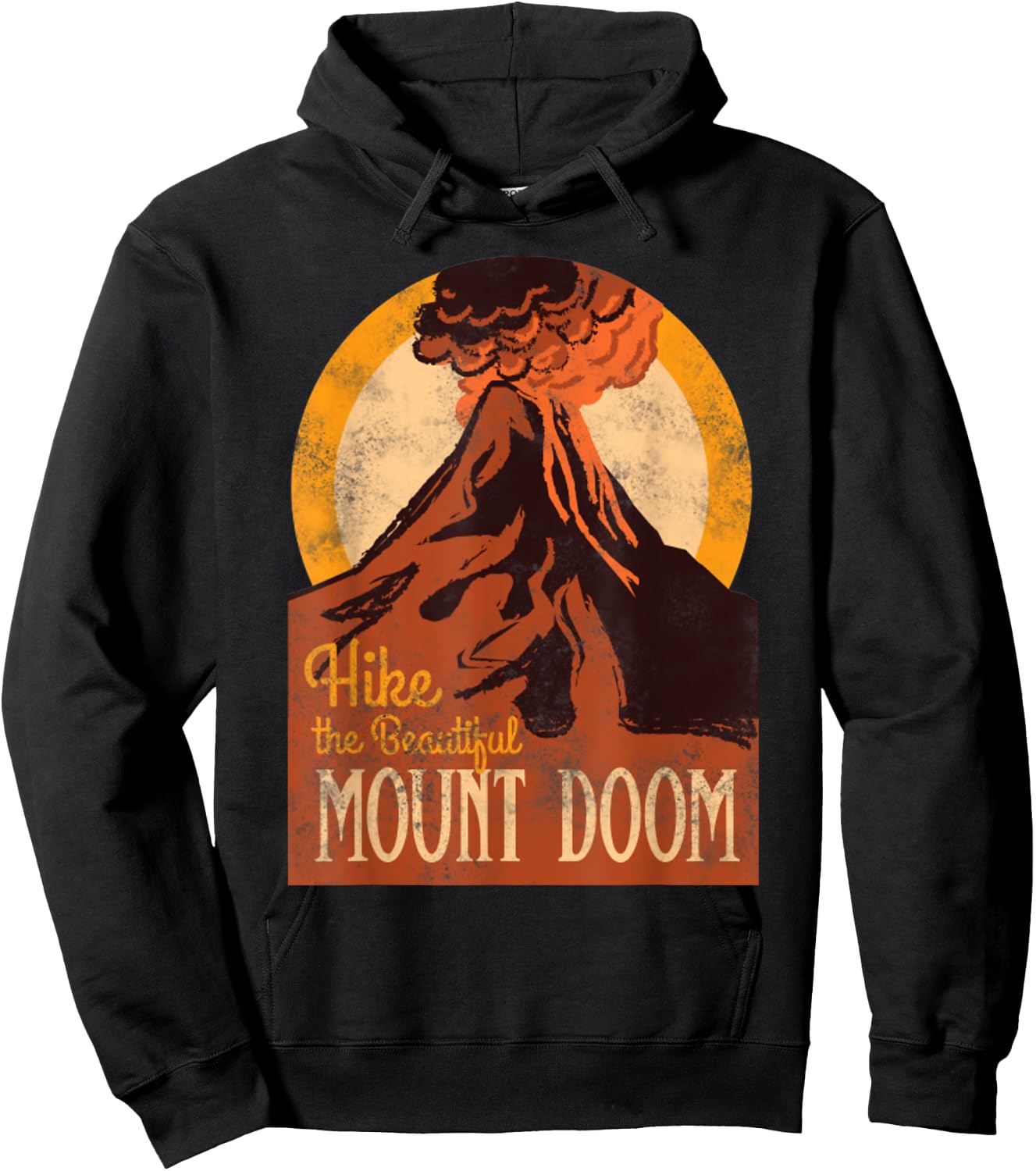 Vintage Hike The Beautiful Mount Doom National Parks Hoodie - Hoodie | Black