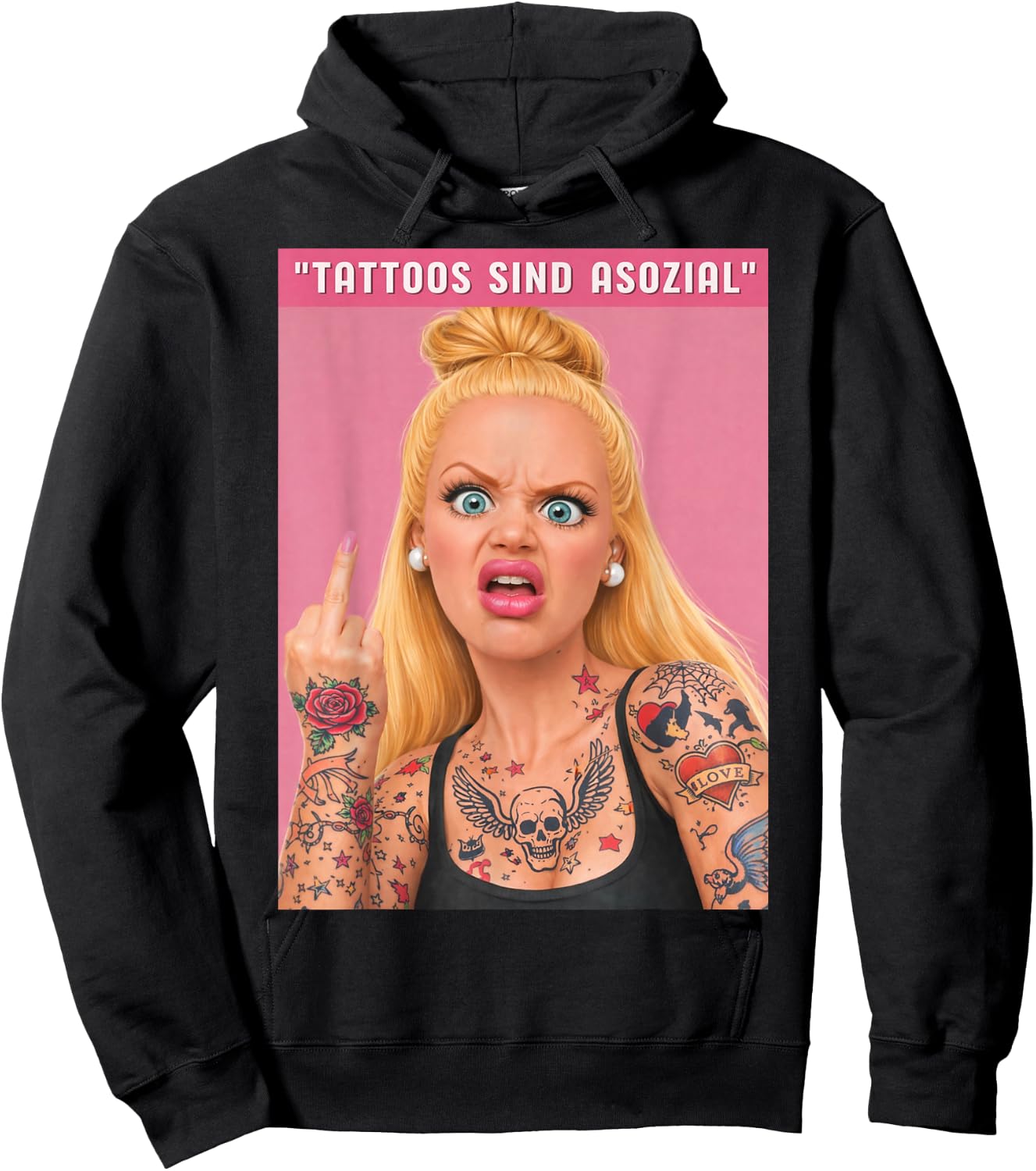 Disgusted FACE Meme DOLL Babe X Only Cute Baby Love Fans Hoodie - Hoodie | Black