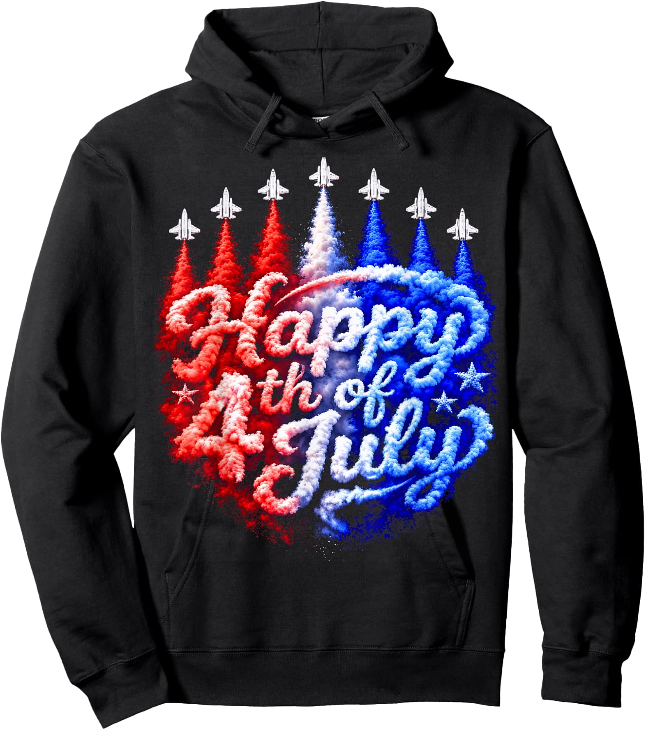 Fourth of July American Men Kids Happy 4th of July Hoodie - Hoodie | Black