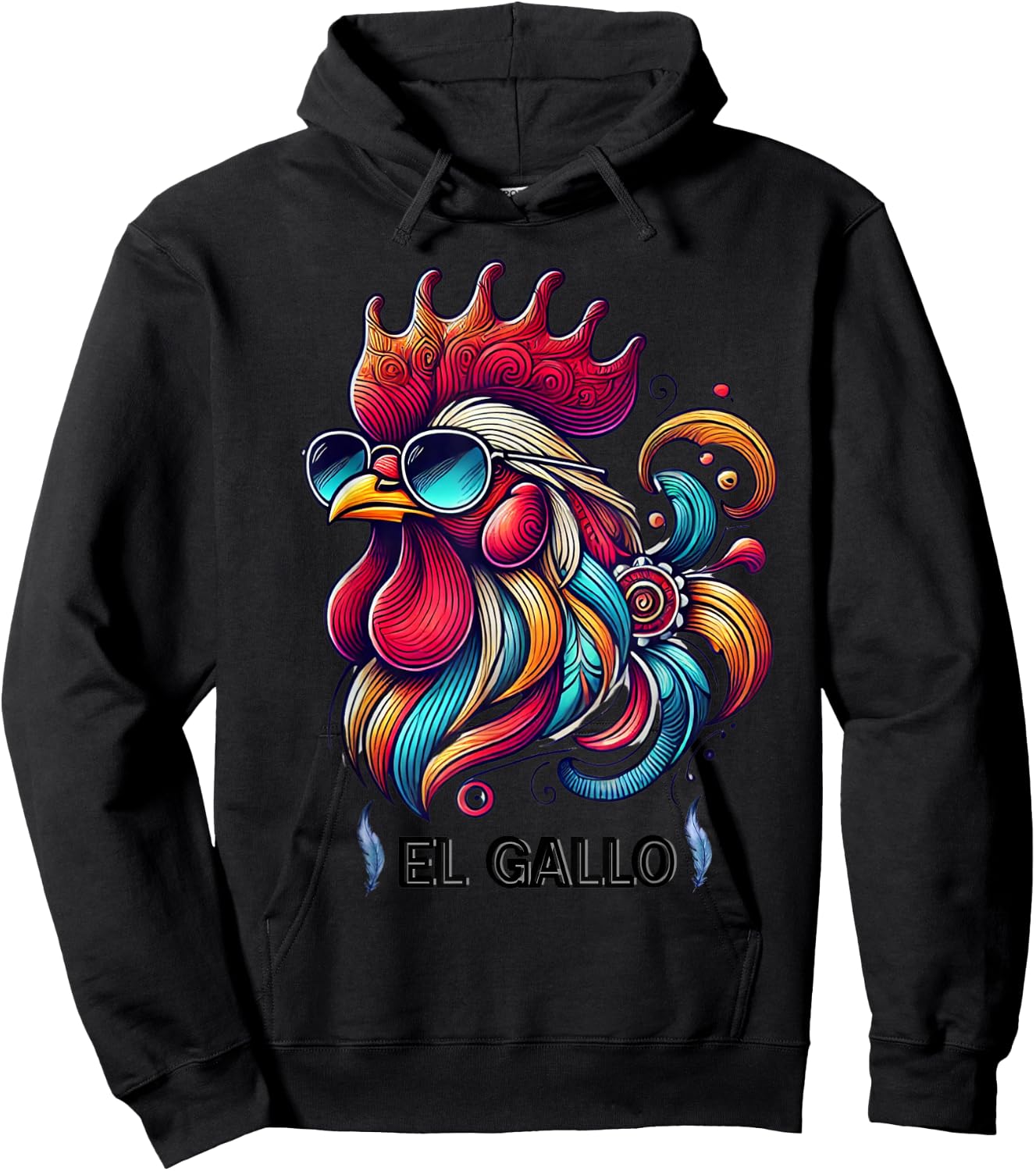 Mexican El Gallo Bingo Card Game traditional Rooster Hoodie - Hoodie | Black