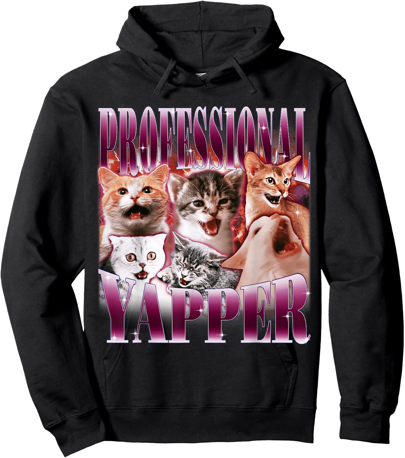 Professional Yapper Cat Funny Weird Specific Meme , black Hoodie - Hoodie | Black
