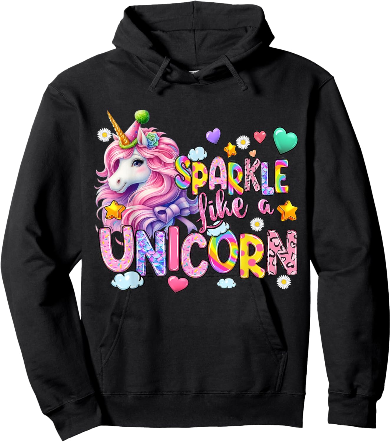 Sparkle Like A Unicorn Cute Hoodie - Hoodie | Black