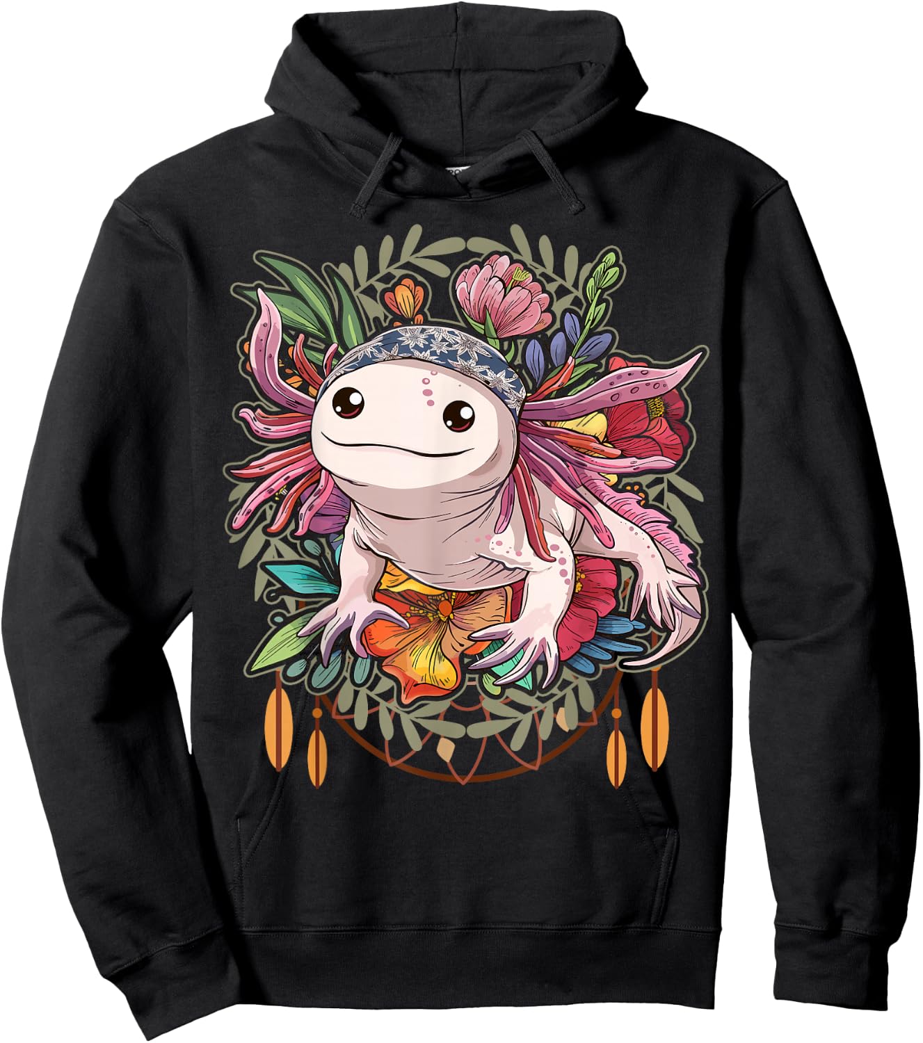 Axolotl Shirt Axolotl Shirts For Girls Women Boho Axolotl Hoodie - Hoodie | Black
