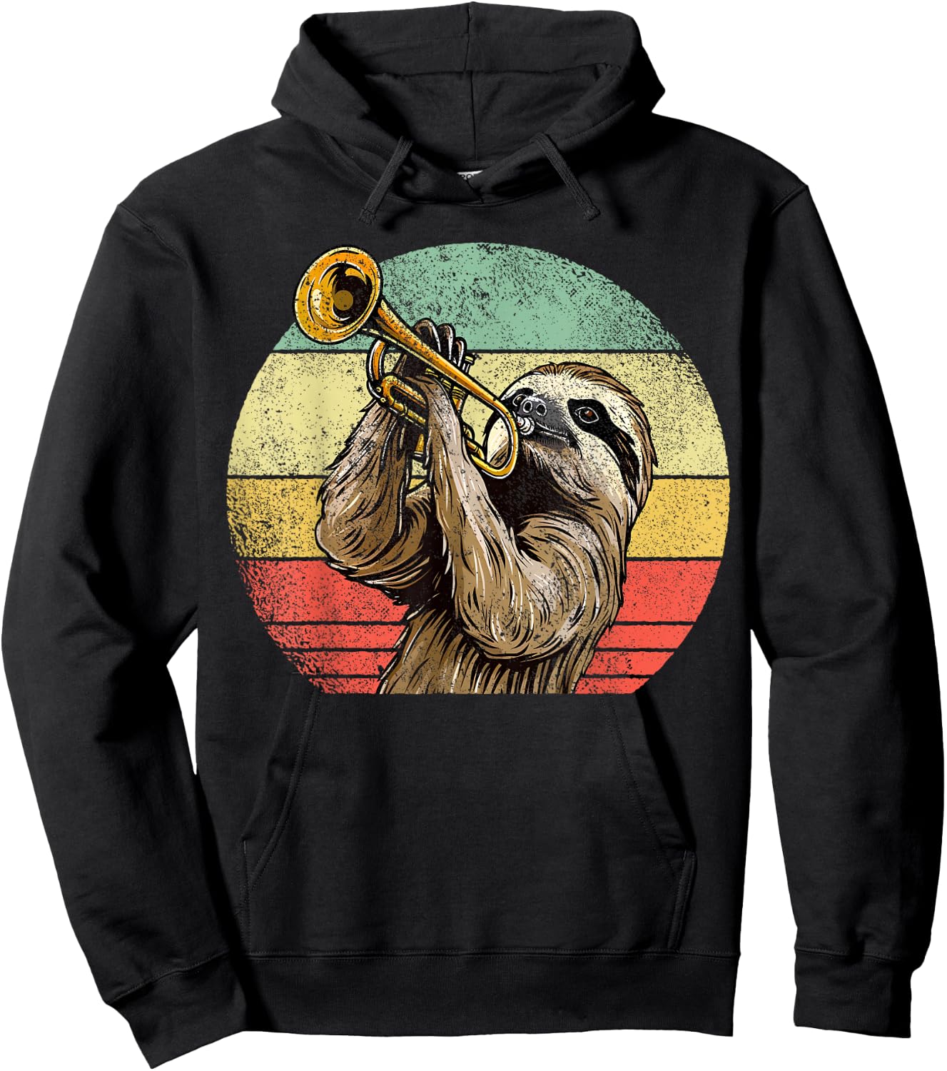 Sloth Plays Trumpet Sloth Trumpet Player Hoodie - Hoodie | Black