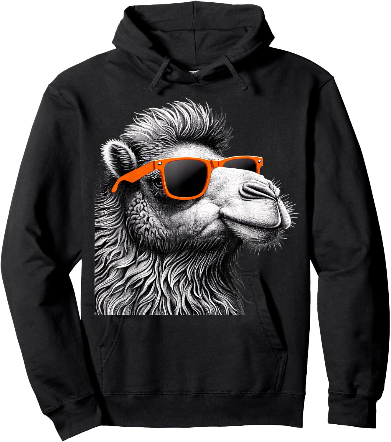 Cool Camel Wearing Sunglasses Graphic Art Hoodie - Hoodie | Black
