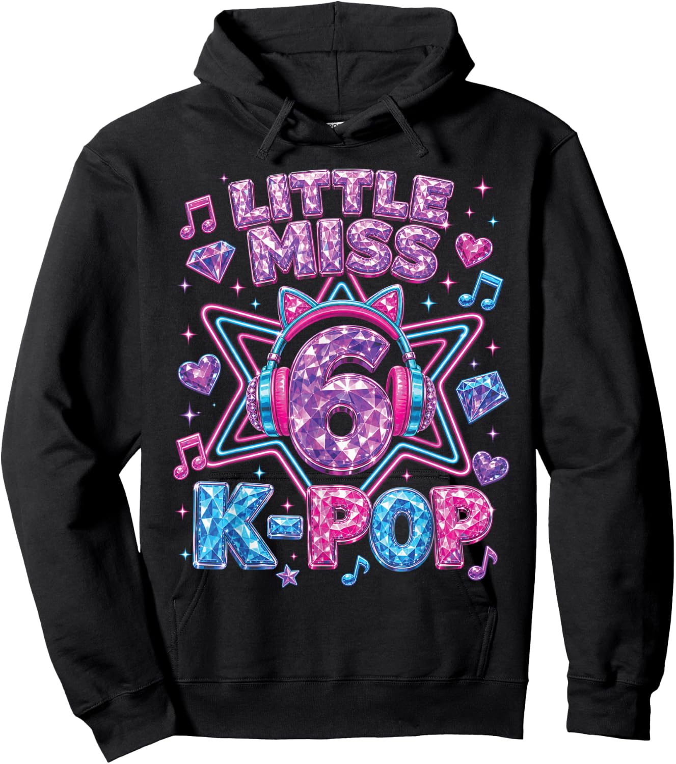 K-Pop 6. Geburtstag Mädchen 6 Jahre alt Mädchen Hoodie - Hoodie | Black
