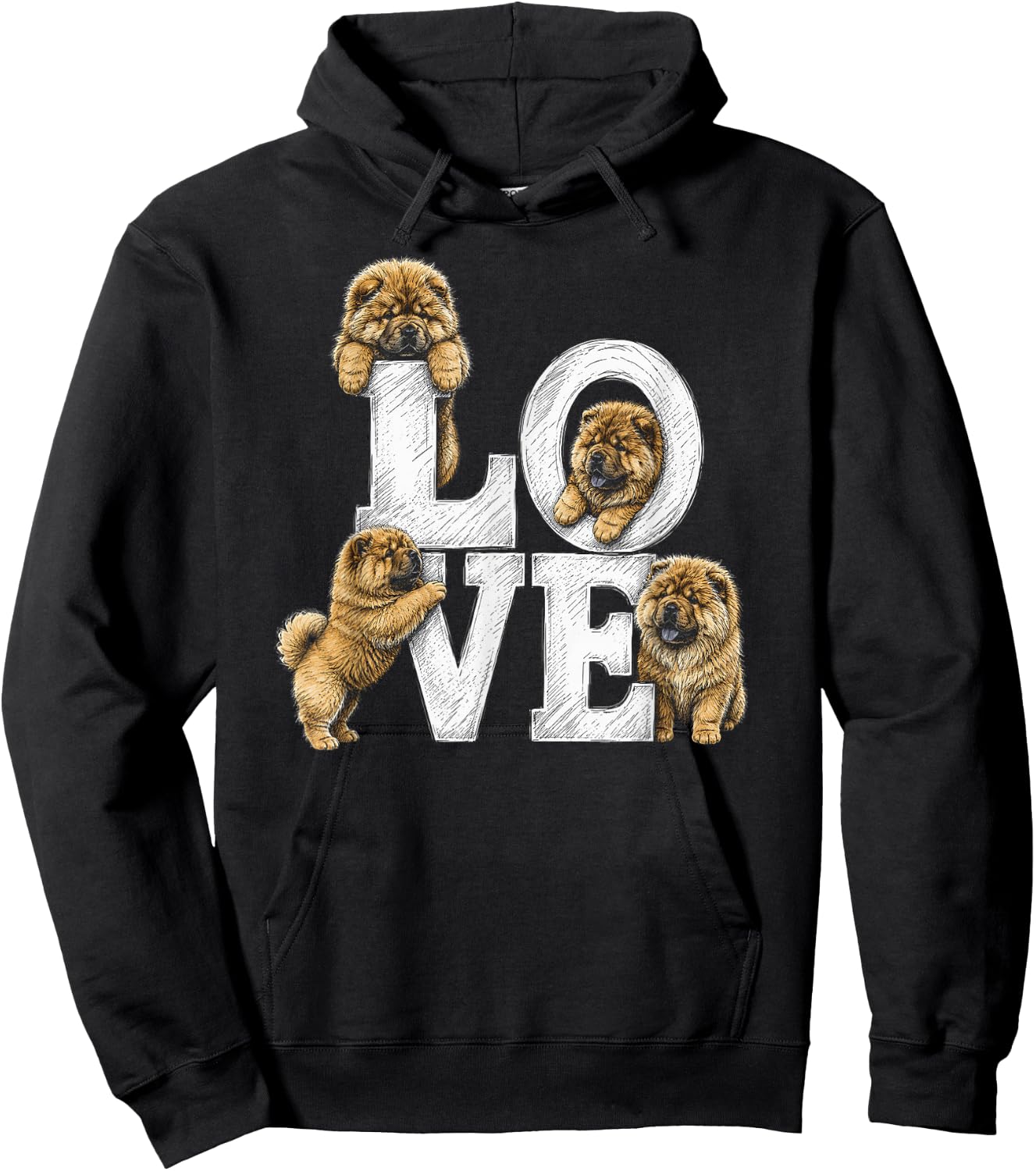 Chow Chow Love Artwork Design Hoodie - Hoodie | Black