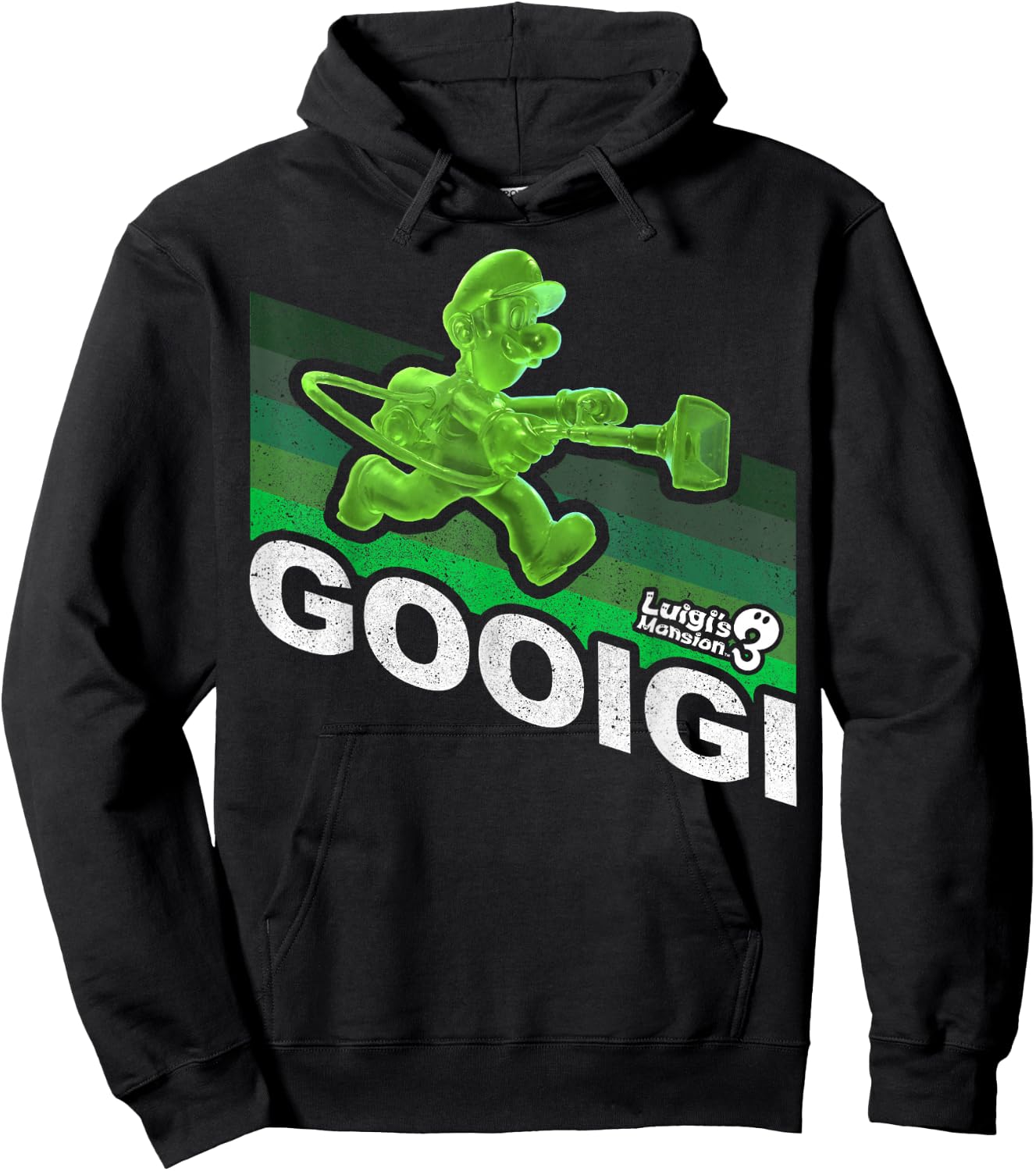 Luigi's Mansion 3 Gooigi Retro Line Hoodie - Hoodie | Black