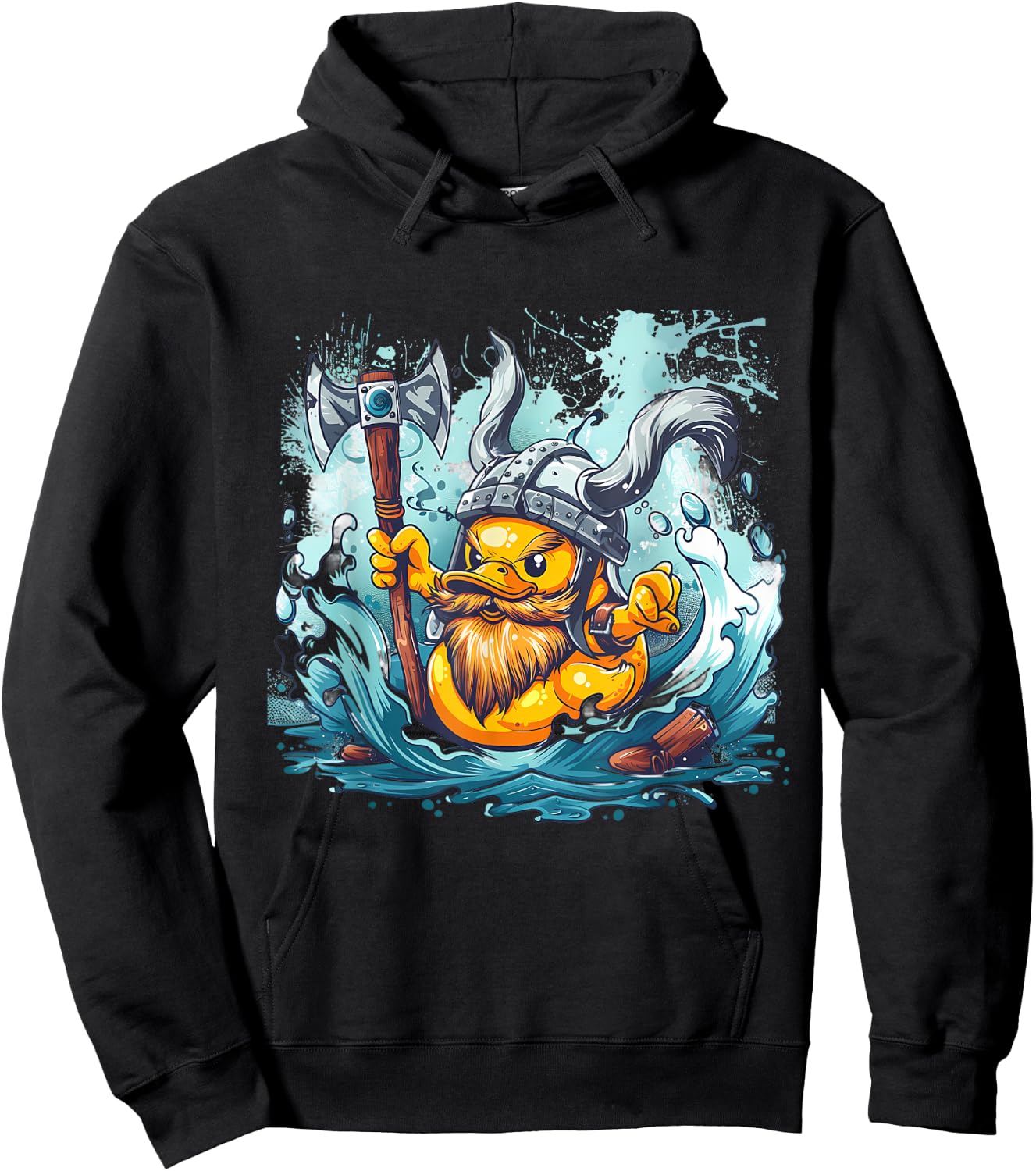 Rubber Duck Rubber Duckling Viking Helmet Viking Duck Hoodie - Hoodie | Black