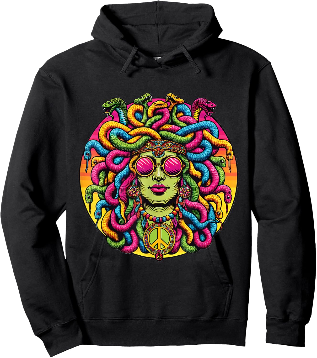 Medusa Hippie Costume Ancient Greek Psychedelic Snakes Hoodie - Hoodie | Black