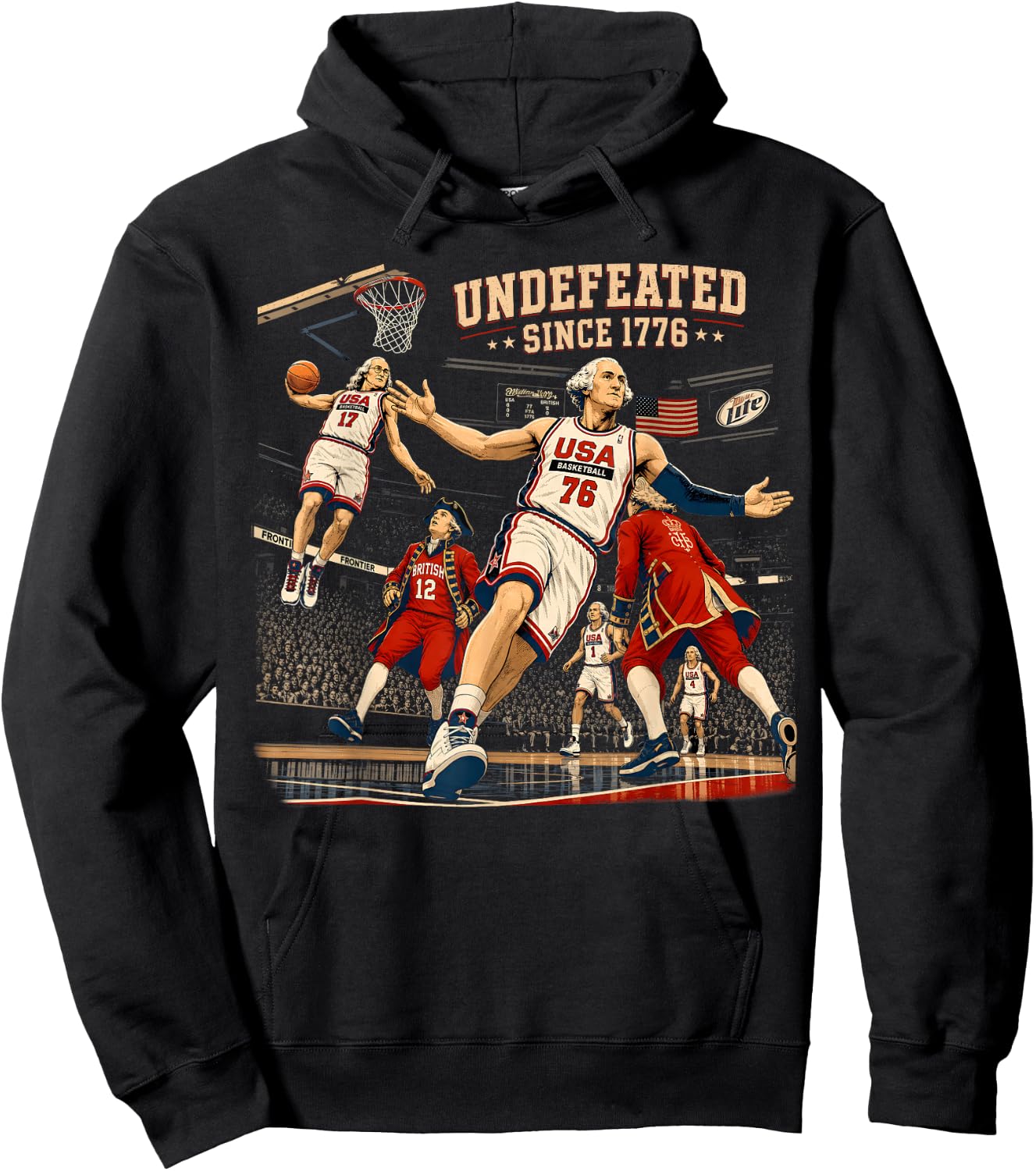 4th of July Basketball Undefeated Since 1776 250 Years Funny Hoodie - Hoodie | Black