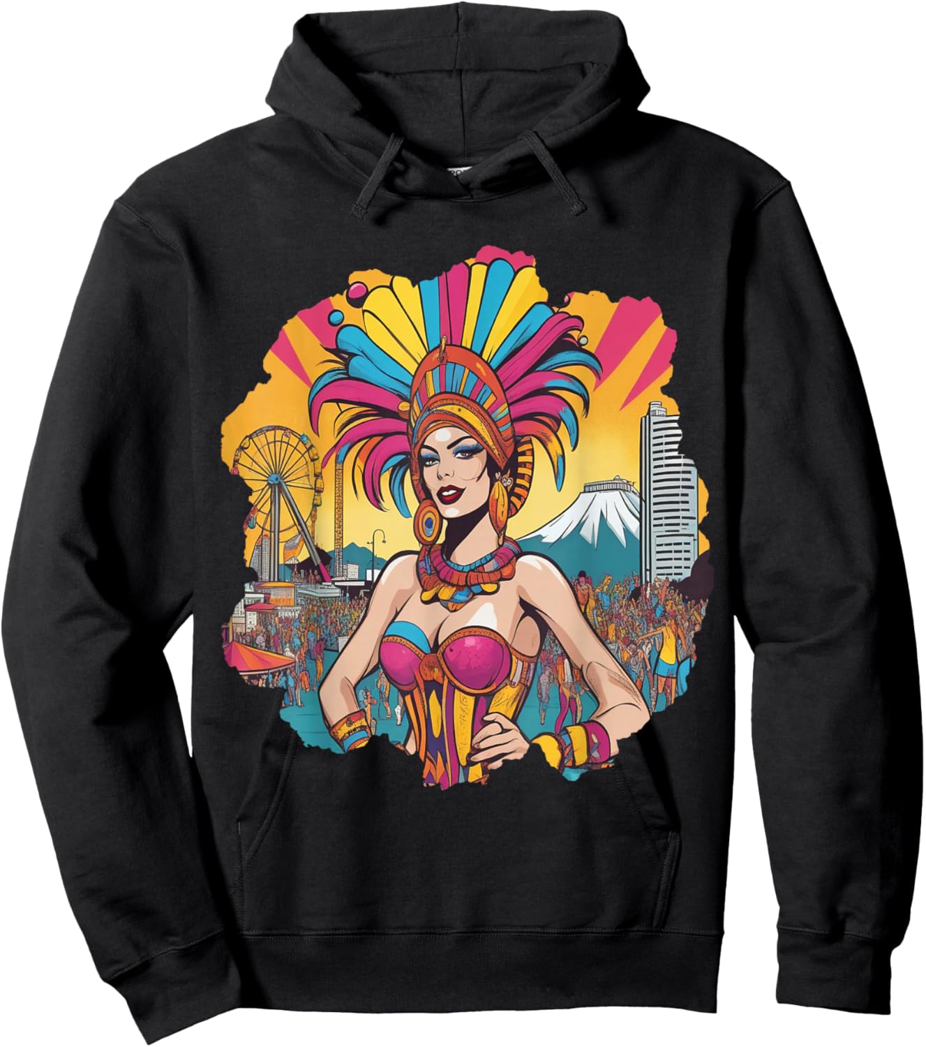 Brazil Carnival Costume Rio de Janeiro , Black, S Hoodie - Hoodie | Black