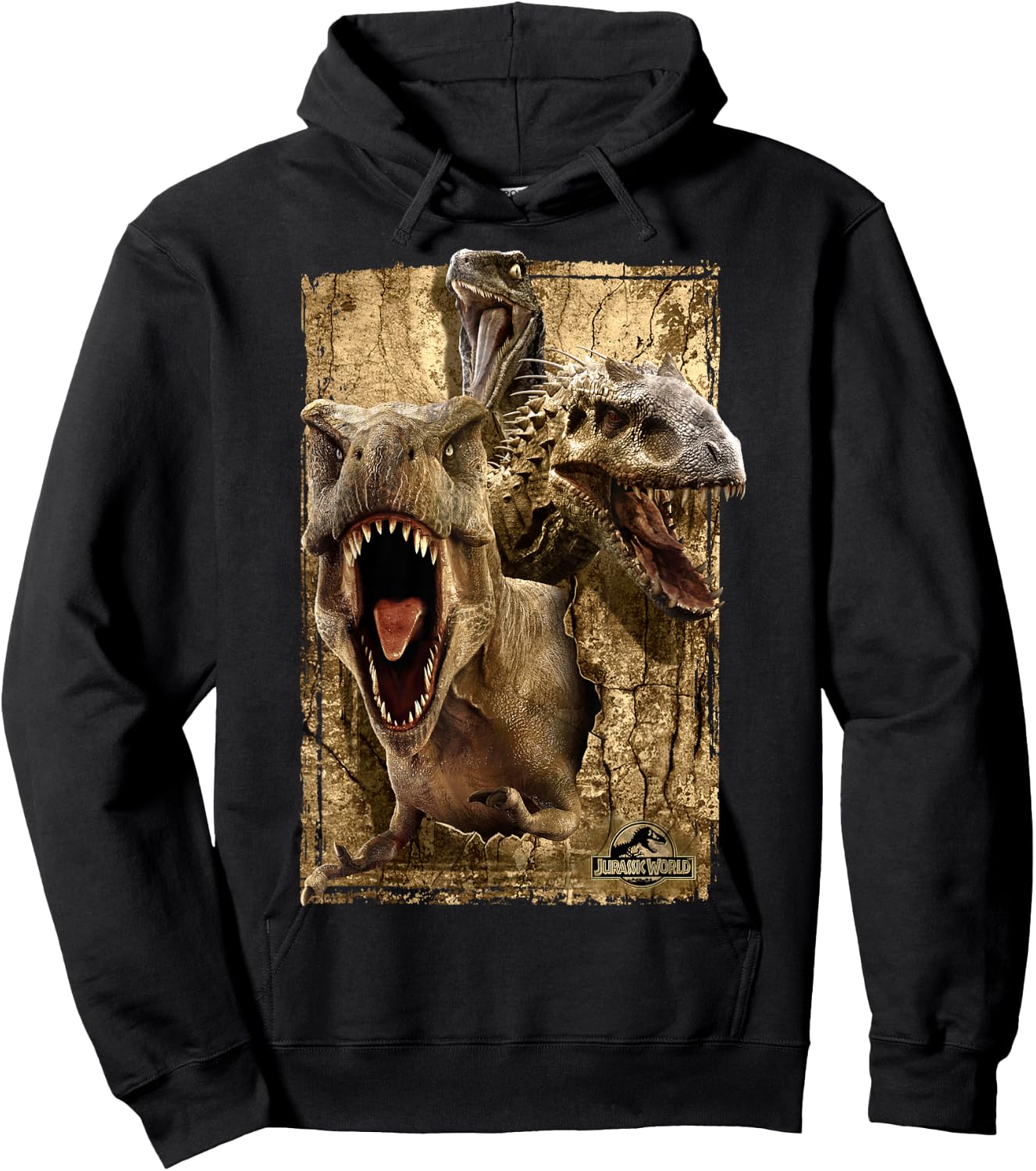 Jurassic World T-Rex Indominus Rex & Raptor Hoodie - Hoodie | Black