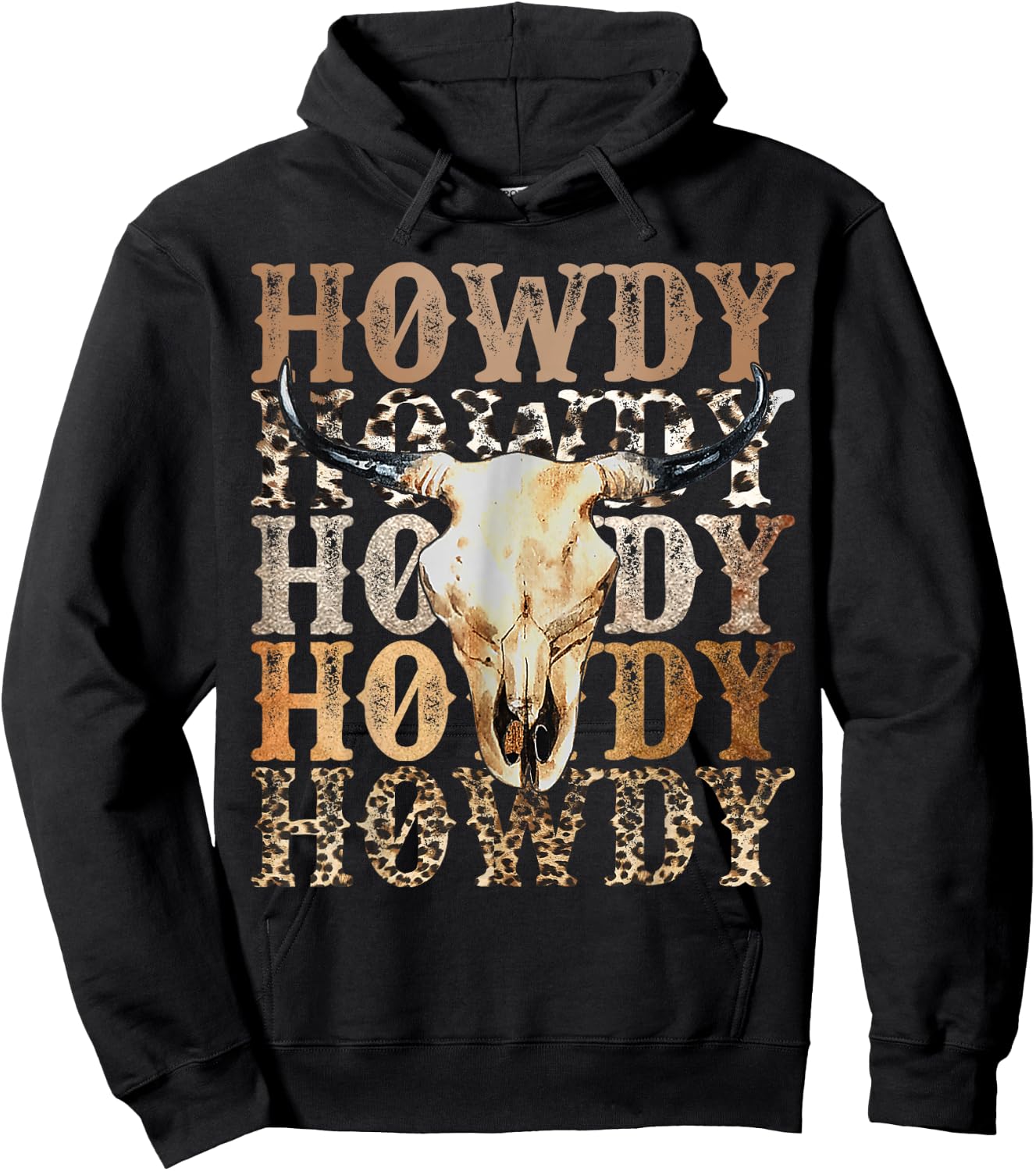 Retro Howdy Cowboy Cowgirl Western Rodeo Women Hoodie - Hoodie | Black