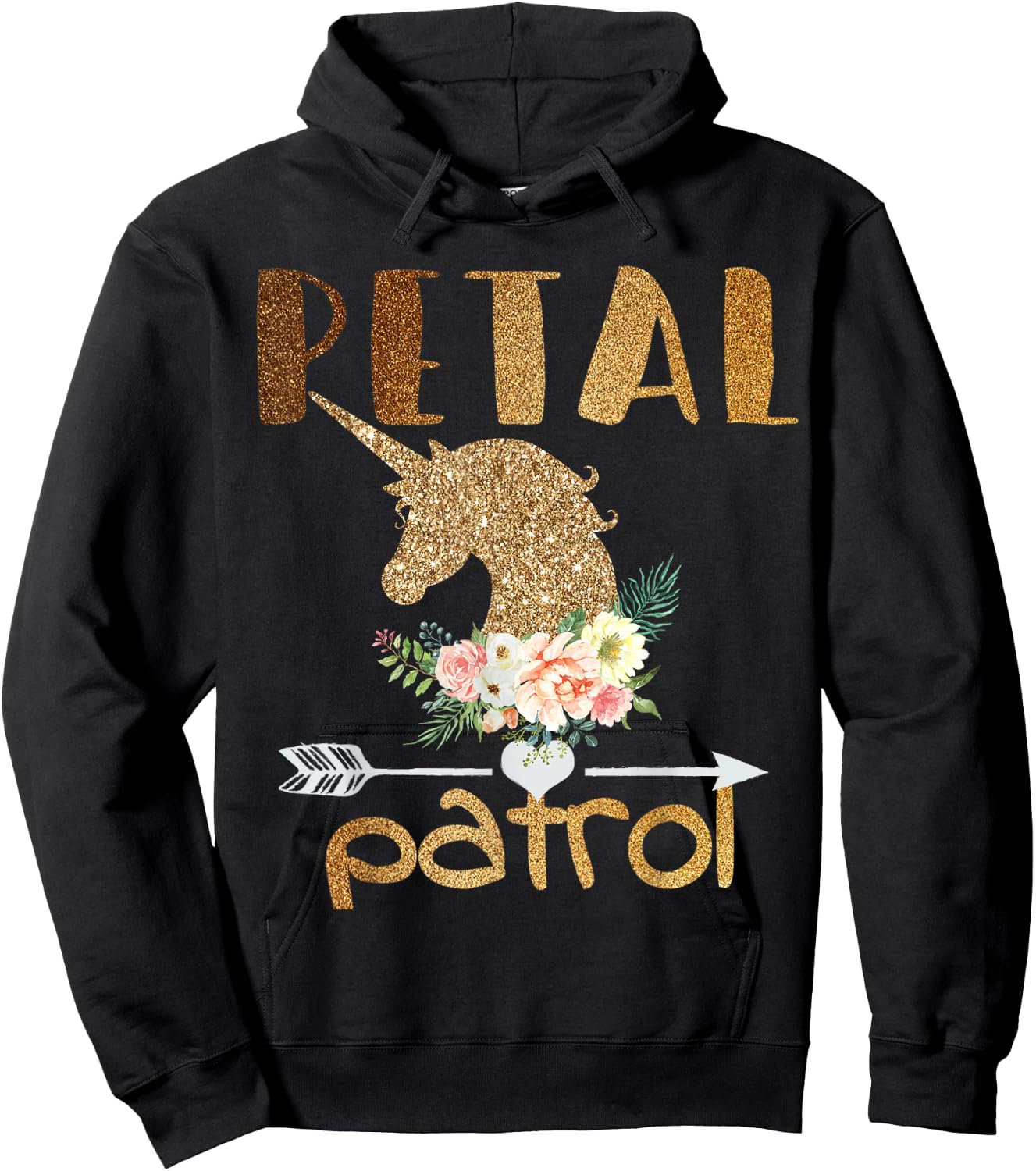 Petal Patrol Wedding Gift Flower Girls Bridal Party Cute Hoodie - Hoodie | Black