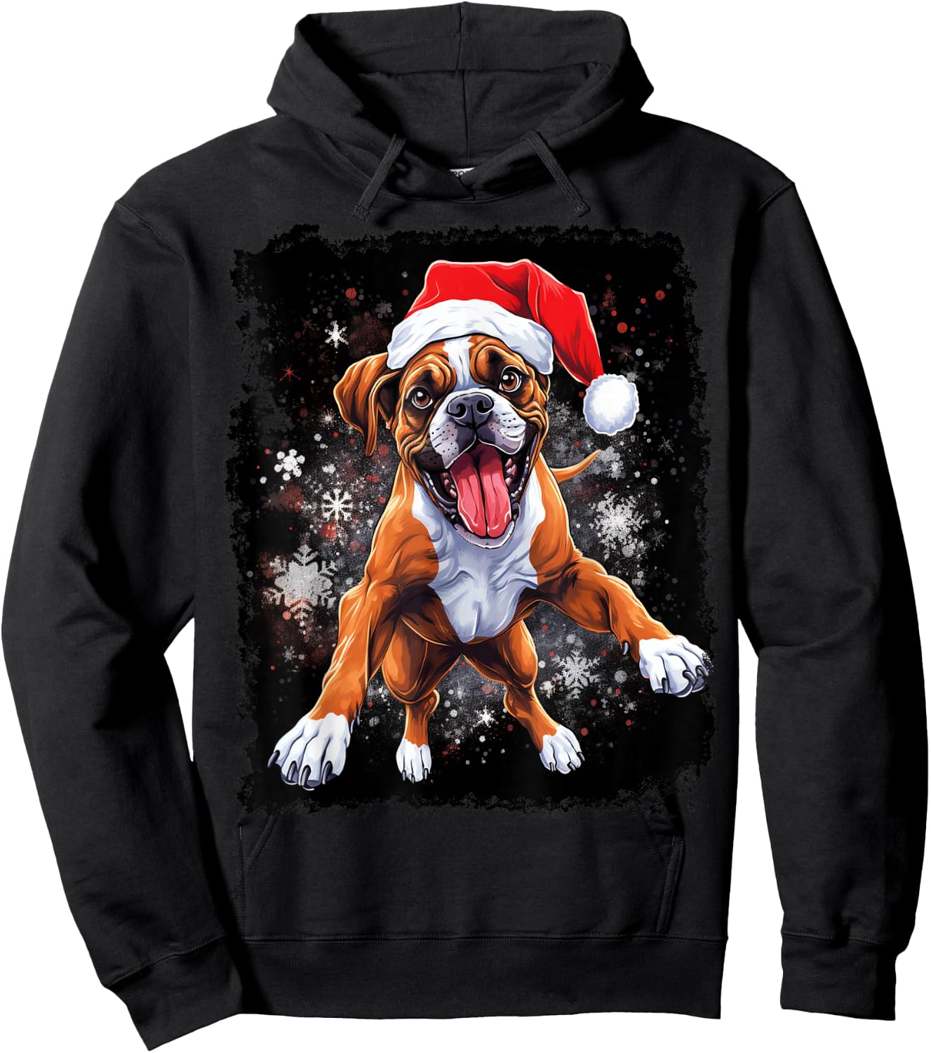 Christmas Boxer Dog Hoodie - Hoodie | Black