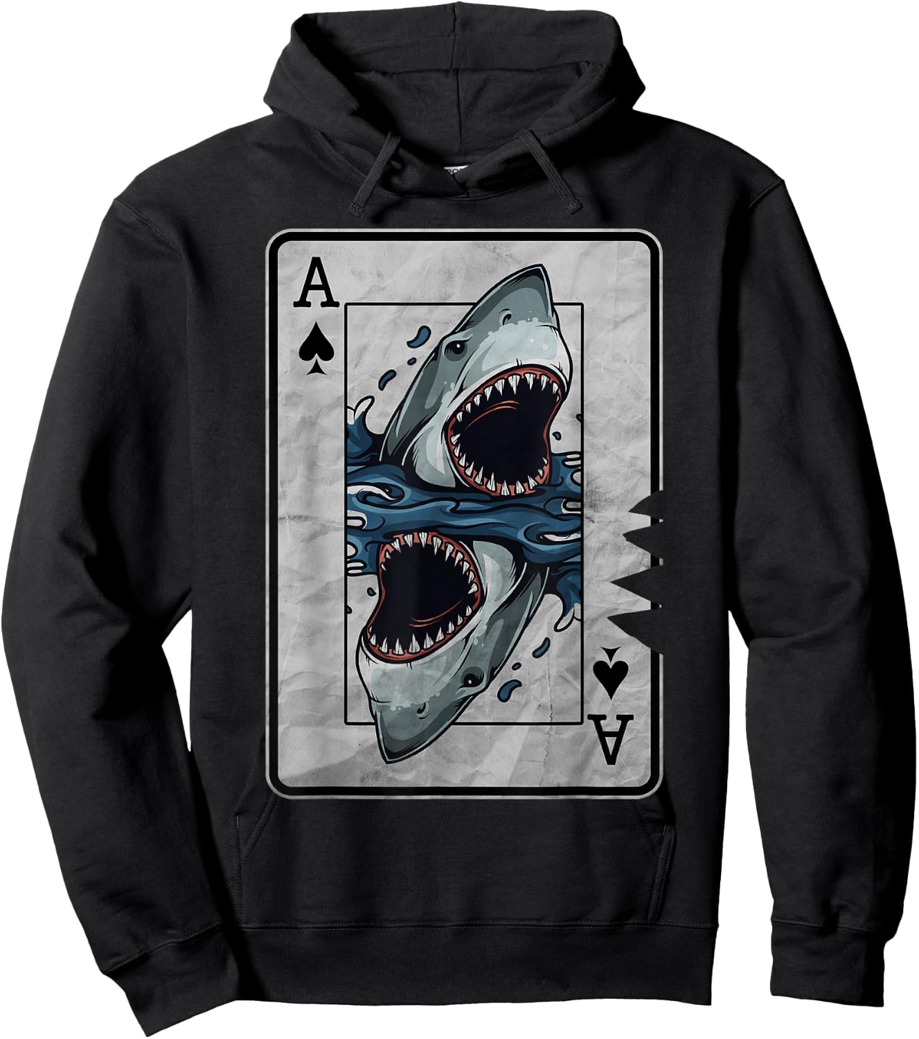 Poker Card Great White Shark Hoodie - Hoodie | Black