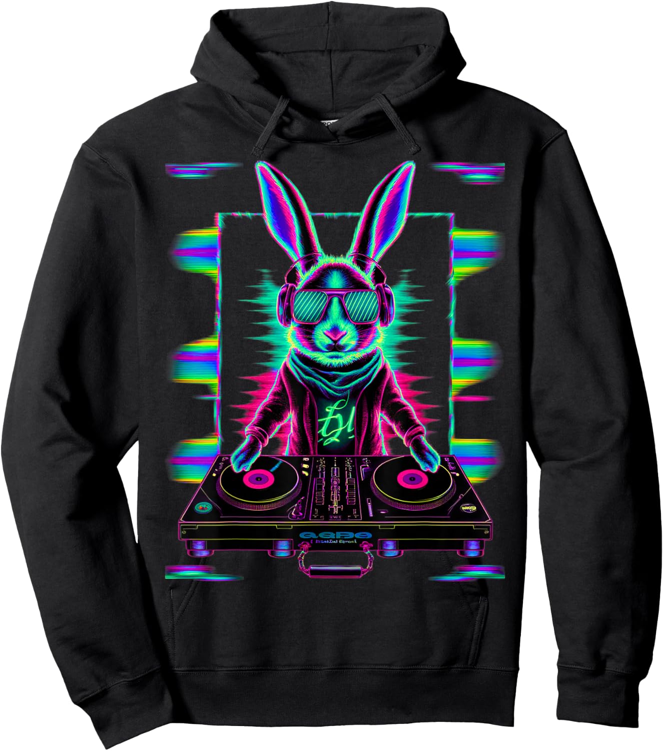 House Music Festival Bunny DJ Techno Rave EDM Osterhase Hoodie - Hoodie | Black