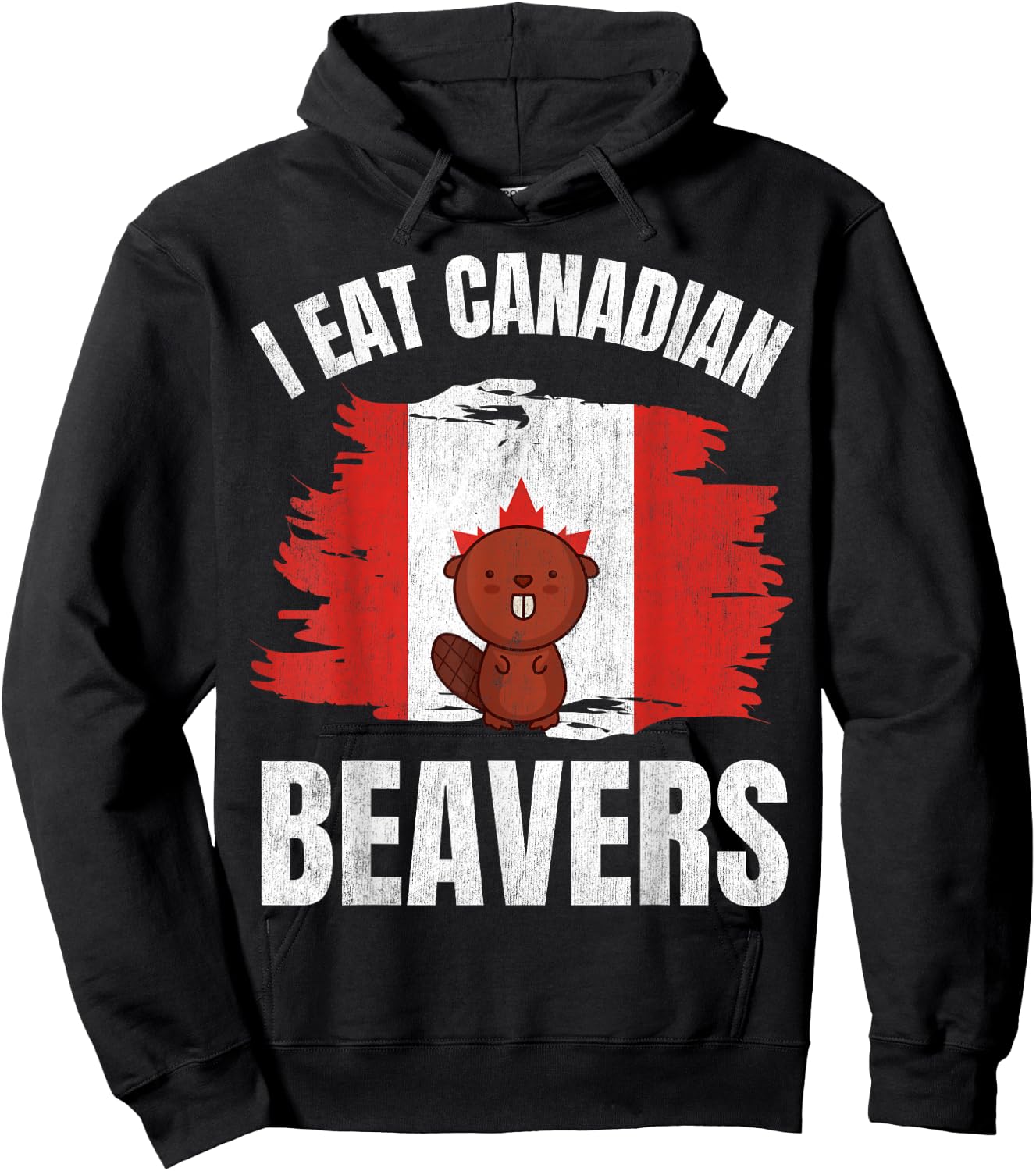 Funny Canadian Beaver, Funny Canada Hoodie - Hoodie | Black