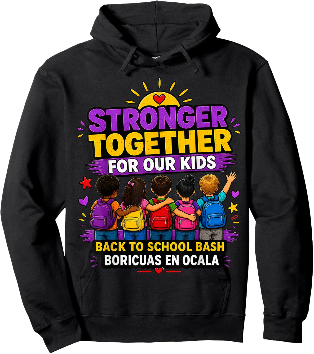 Stronger Together for Our Kids Community Design Hoodie - Hoodie | Black