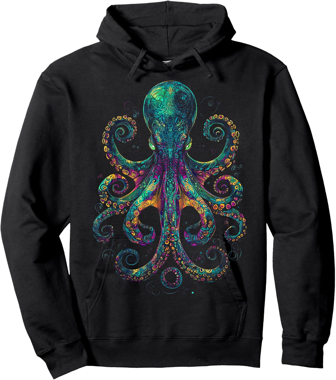 Grunge Octopus | Graphic Hoodie - Hoodie | Black